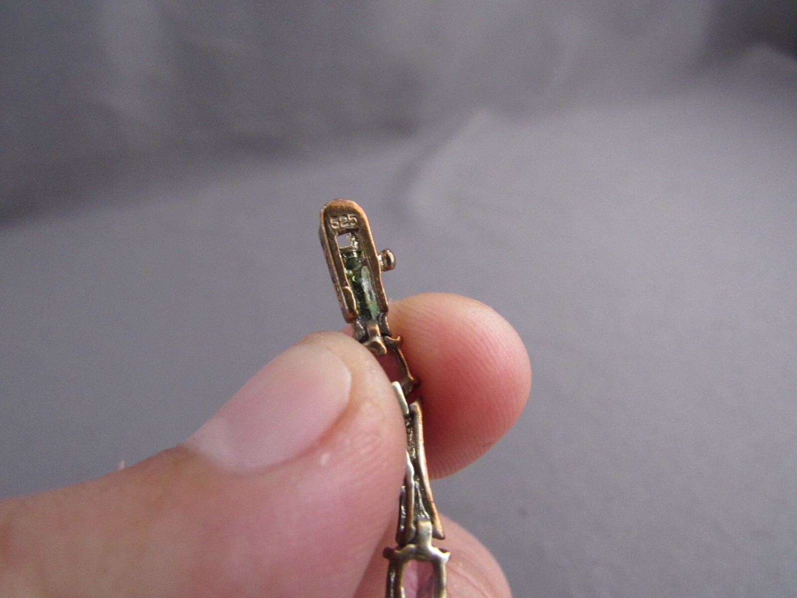 VINTAGE DBJ GILTED STERLING OVAL AMETHYST BAR TENNIS BRACELET