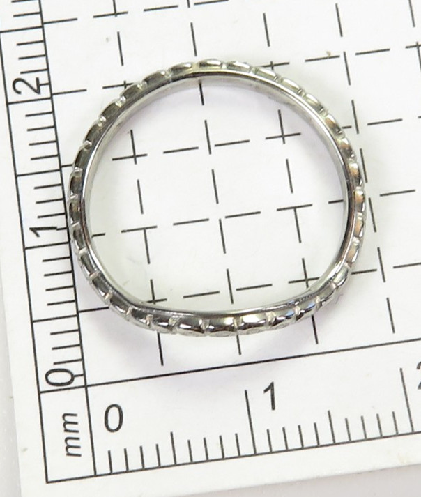 Antique Art Deco Wedding Band 18KW Ring Size 6 UK-L1/2 2.03MM Wide dtd 11/18/95