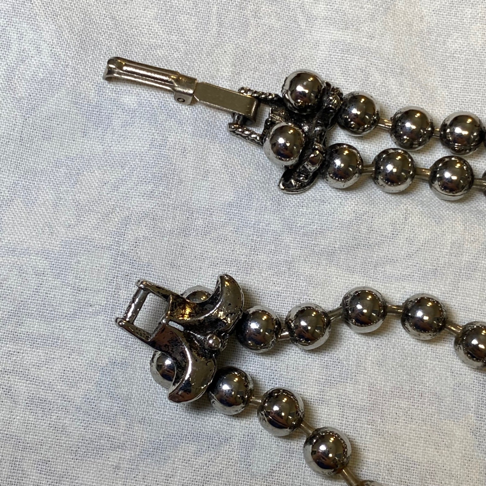 Vintage Southwestern Squash Blossom Style Necklace Turquoise Look Silver Tone