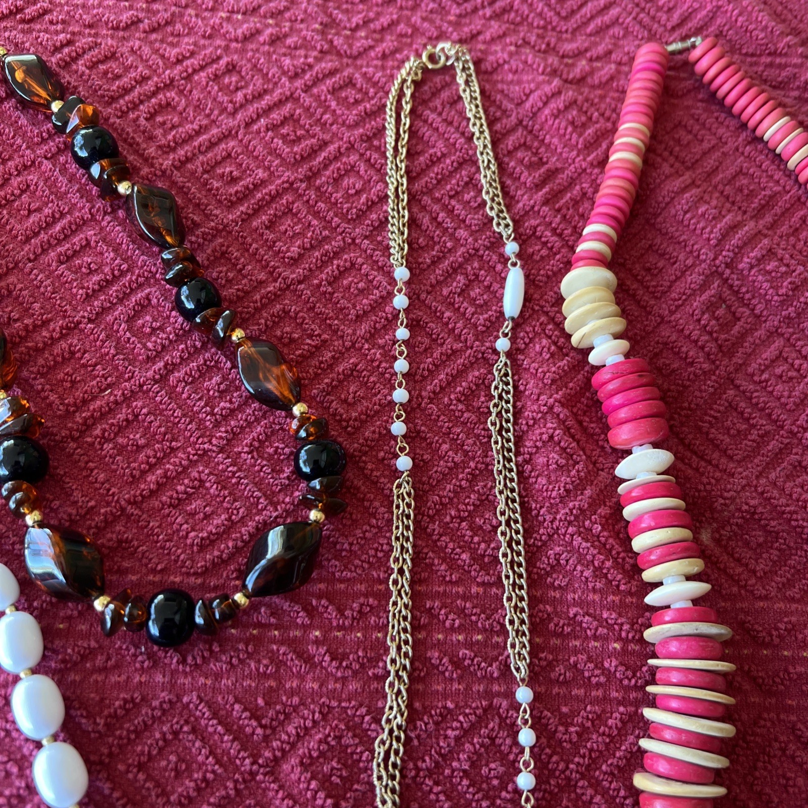 Vintage Fashion Jewelry Necklaces From 60’s/70’s – 80’s/ 90’s , Lot Of 6