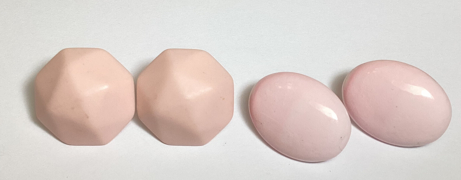 PRETTY VINTAGE RETRO 2 PAIR LOT OF PINK PIERCED EARRINGS DIFFERENT SHAPES