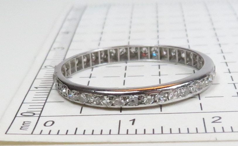 Antique Deco 1920’s Wedding Eternity Platinum Band Ring Size 10 UK-T1/2 EGL USA