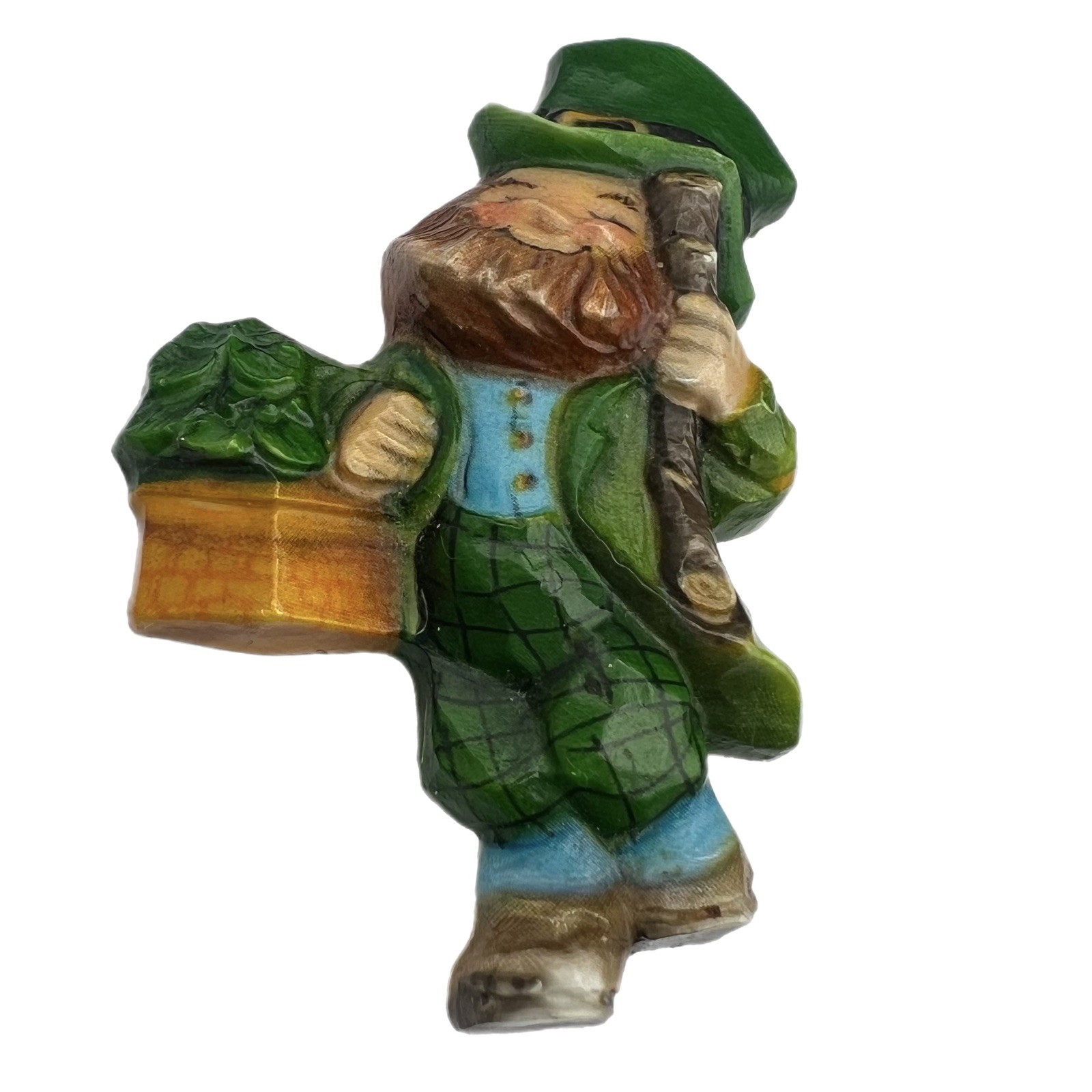 Vintage Leprechaun Hallmark Cards Pin St. Patrick’s Day Irish Green 2 3/8″