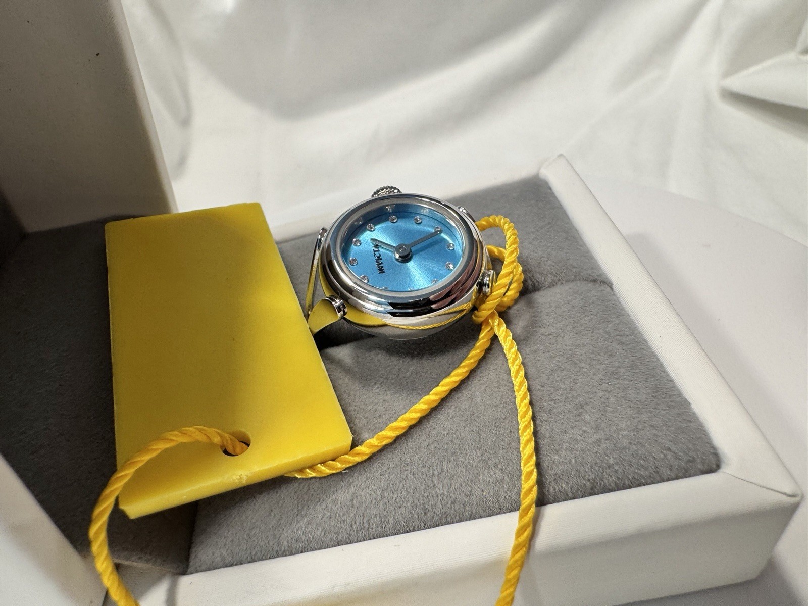 Ladies Invicta Mini Angel Adjustable Ring Watch 17.5mm Pair. 1 Blk, 1 Blue