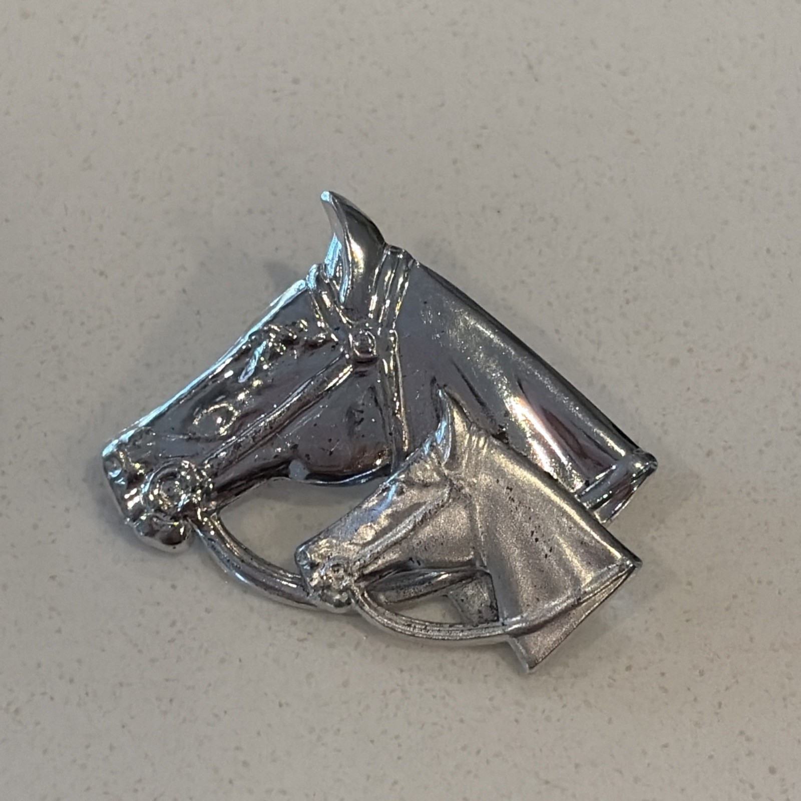 VTG Equestrian sterling silver horse head brooch / pin signed CA with arrow READ