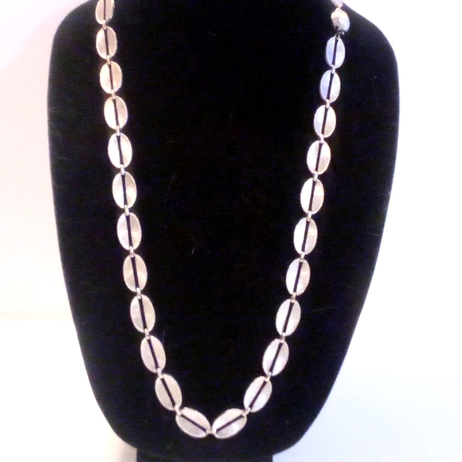 Vintage Brushed Silver Tone Specialty Link Chunky Chain Necklace