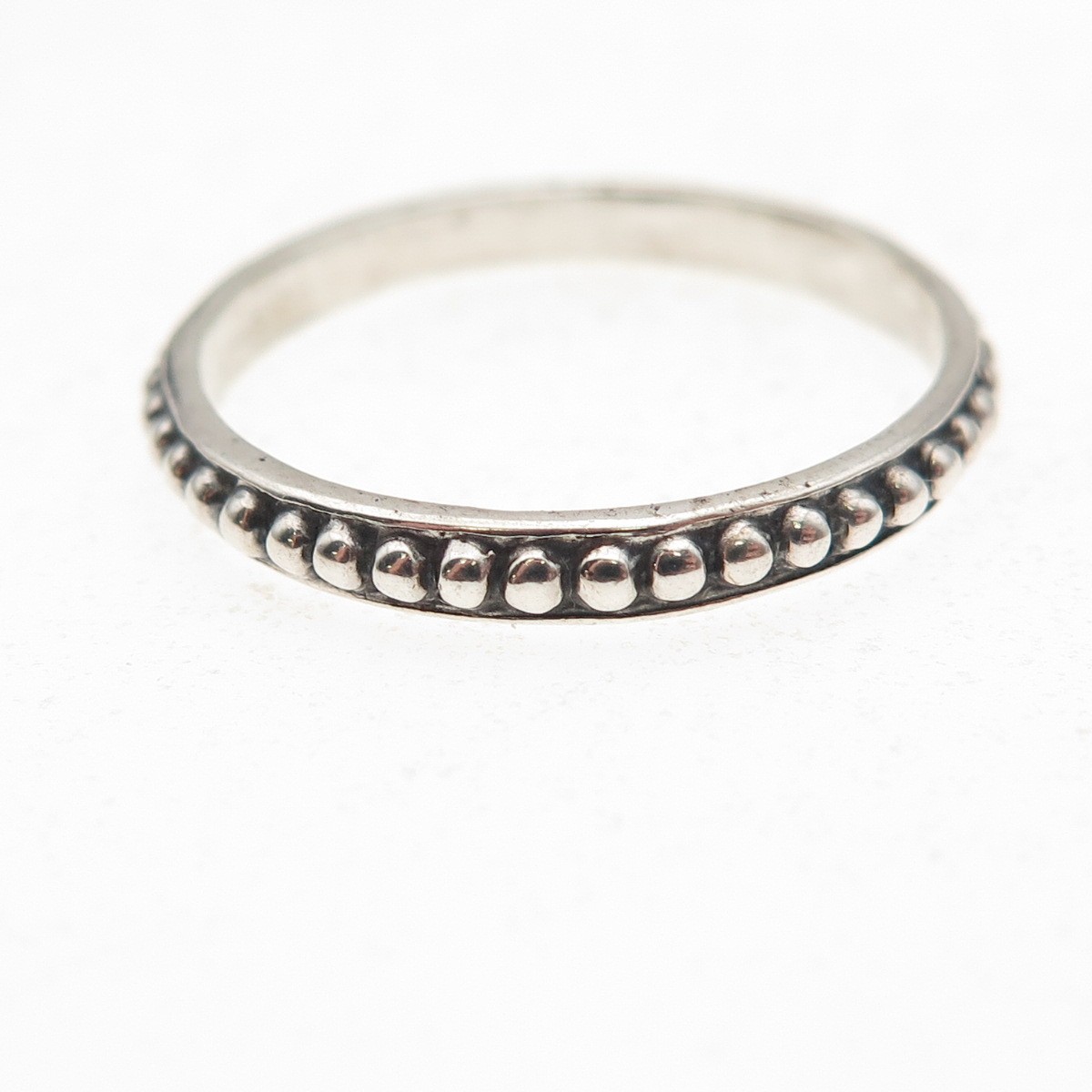 Silpada & Shube Sterling Silver Vintage Rosary Dots Beaded Band Ring Size 9.25