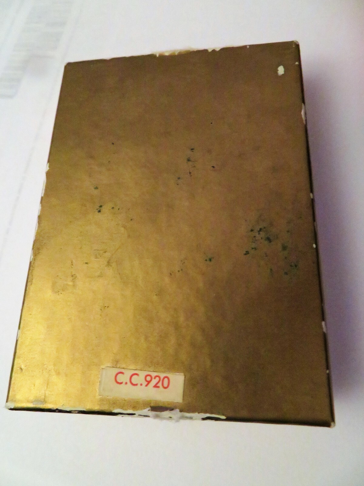 NOS Antique Art Deco HADLEY Yellow Gold GT Tie Clasp Bar w Box #c920