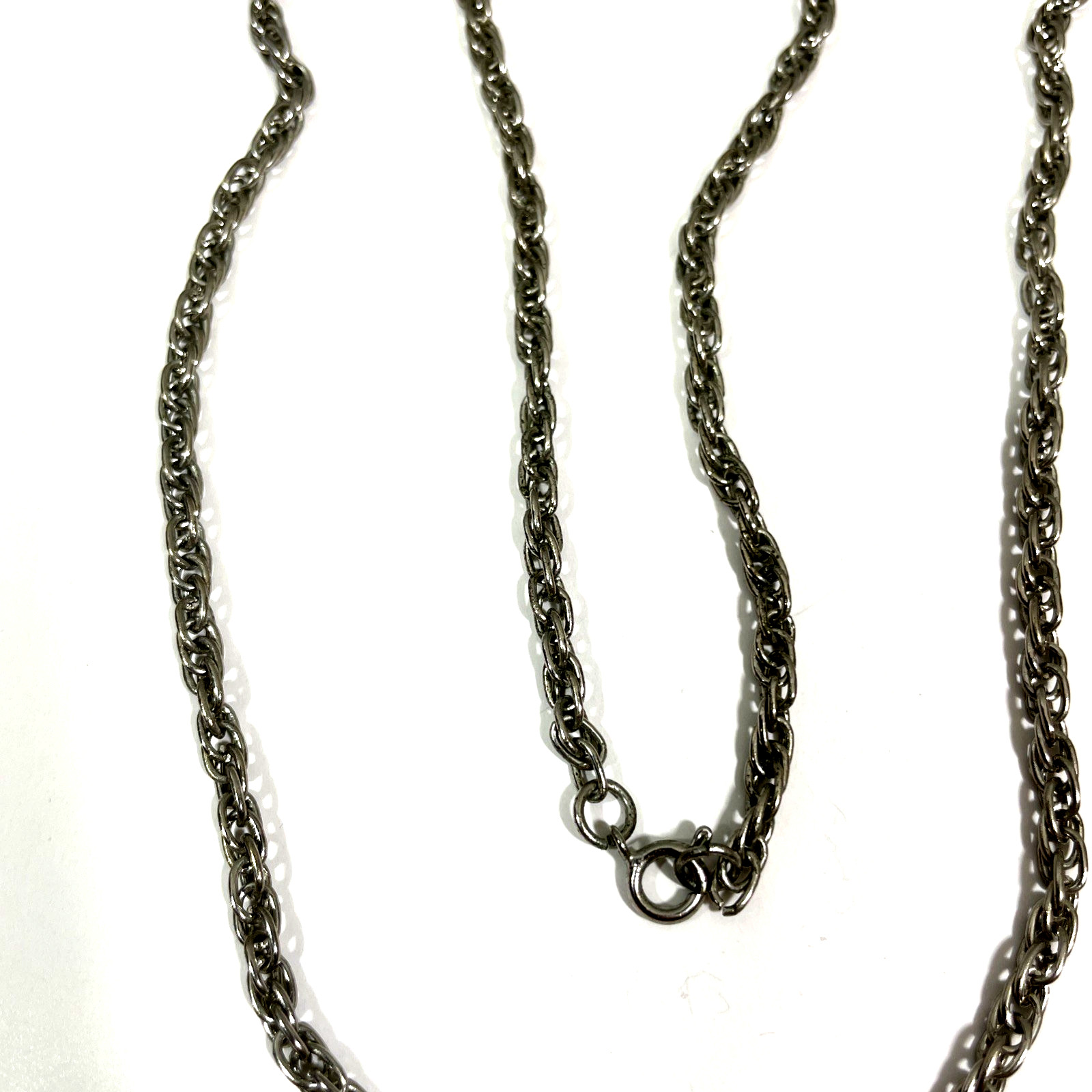 Vtg Silver Tone Teardrop Pendant Necklace Etched Estate Jewelry Signed Revere