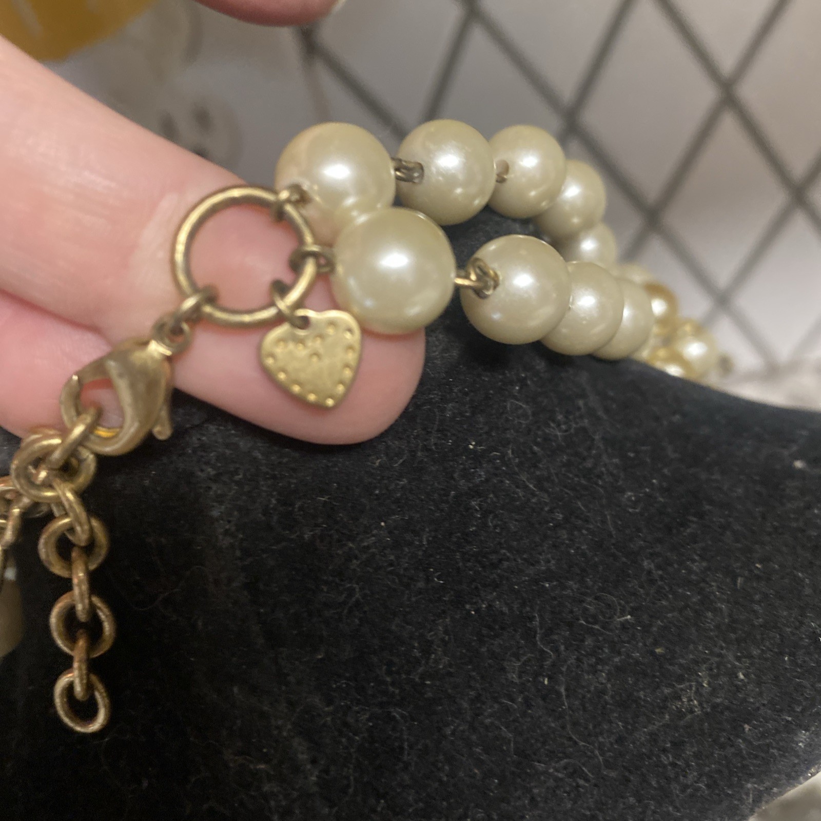 Stella And Dot Sophia White Champagne Faux Pearl Bib Choker Necklace 15-18”