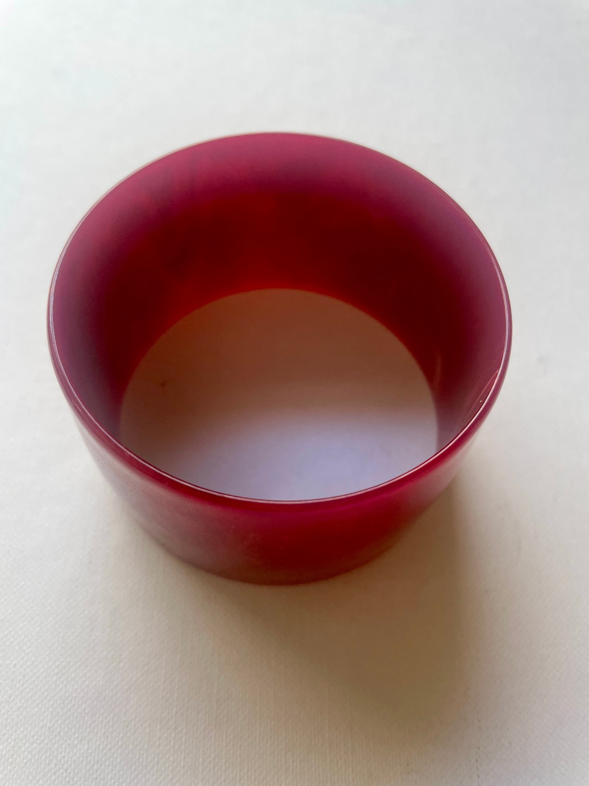 Bakelite Deep Red Cherry Marbled Wide Bangle Bracelet -Vintage -Statement Piece!
