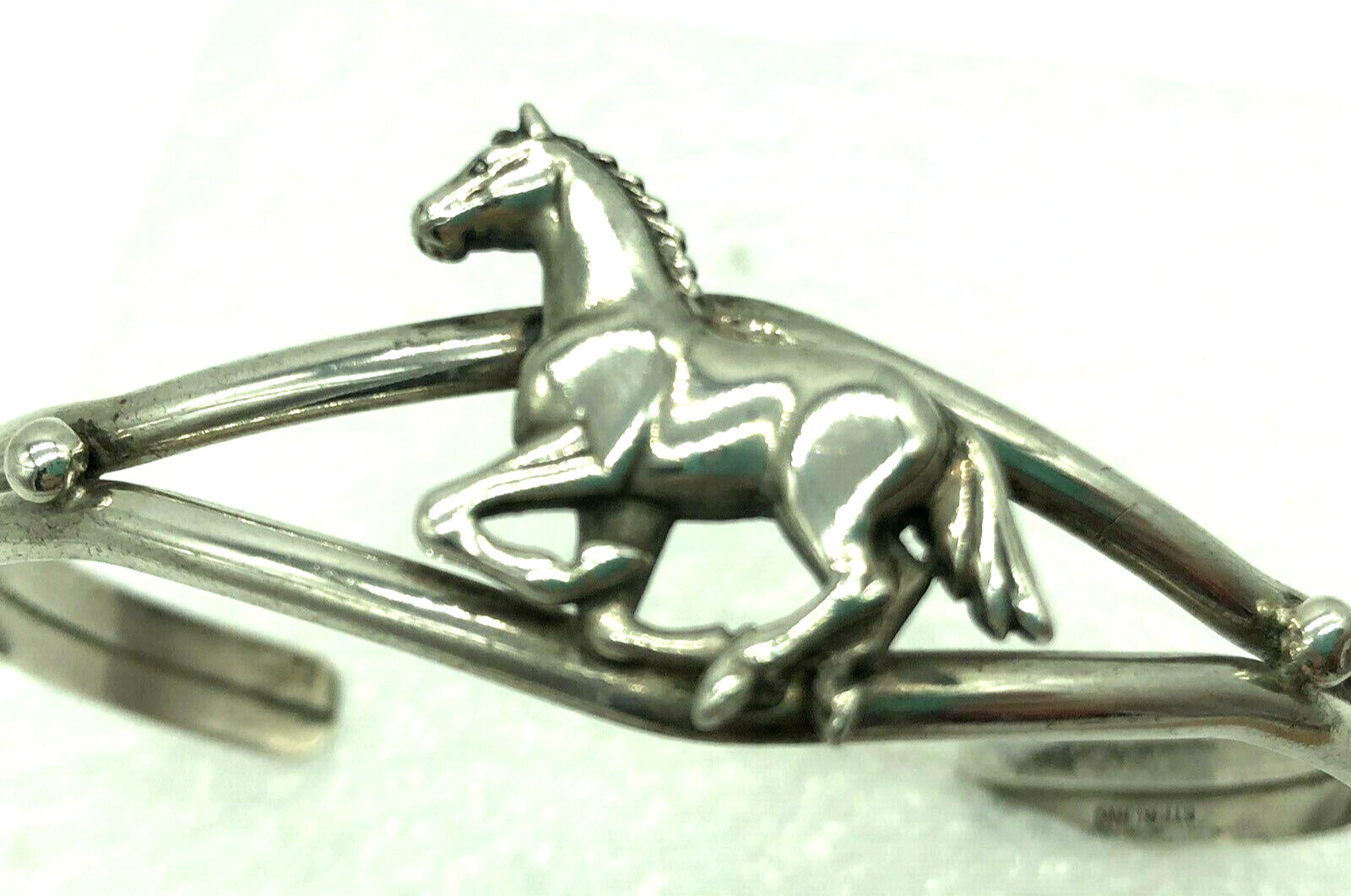 Carol Felley Bracelet Galloping Running Horse Stallion Sterling Silver Cuff