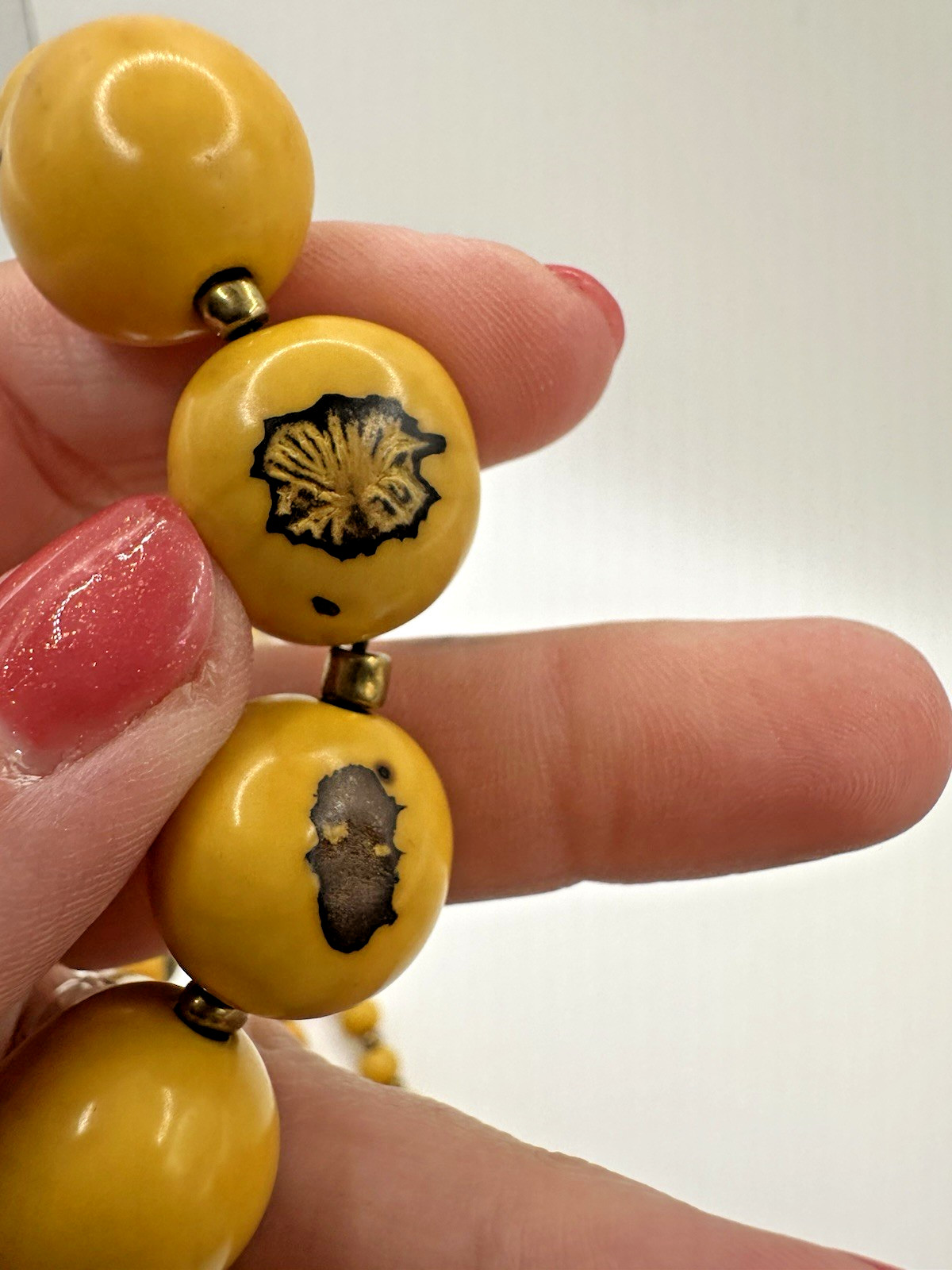 Butterscotch One of A Kind Beaded Statement Necklace with Gold Tone Spacer Beads