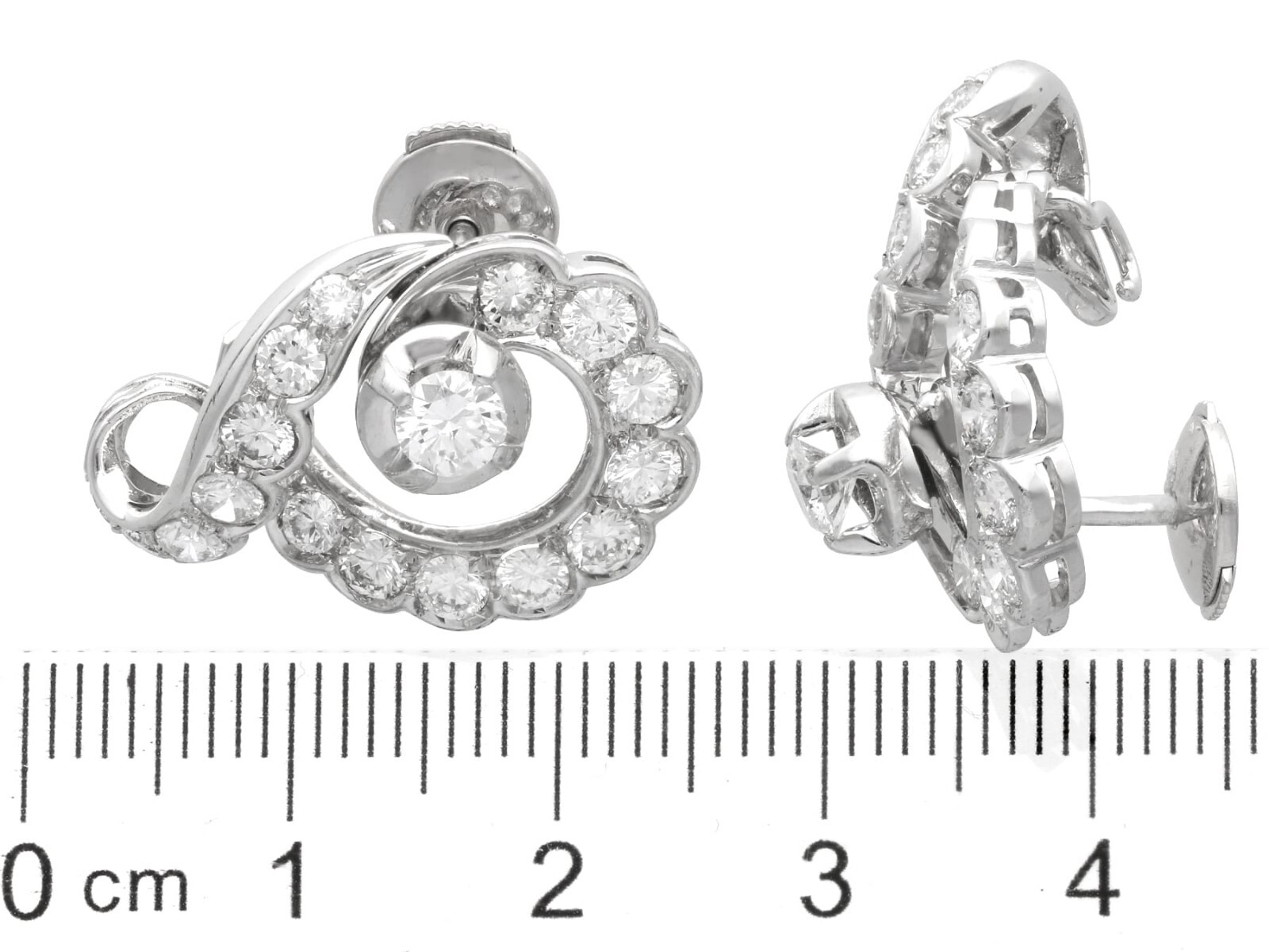 Antique 4.35Ct Diamond and Platinum Earrings Circa 1935