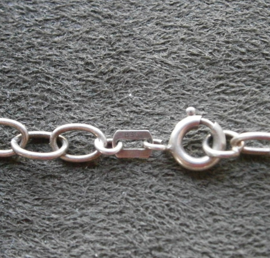 Dainty Open Oval Link Vintage 835 Silver Bracelet 7.25″ ~ 3.1g