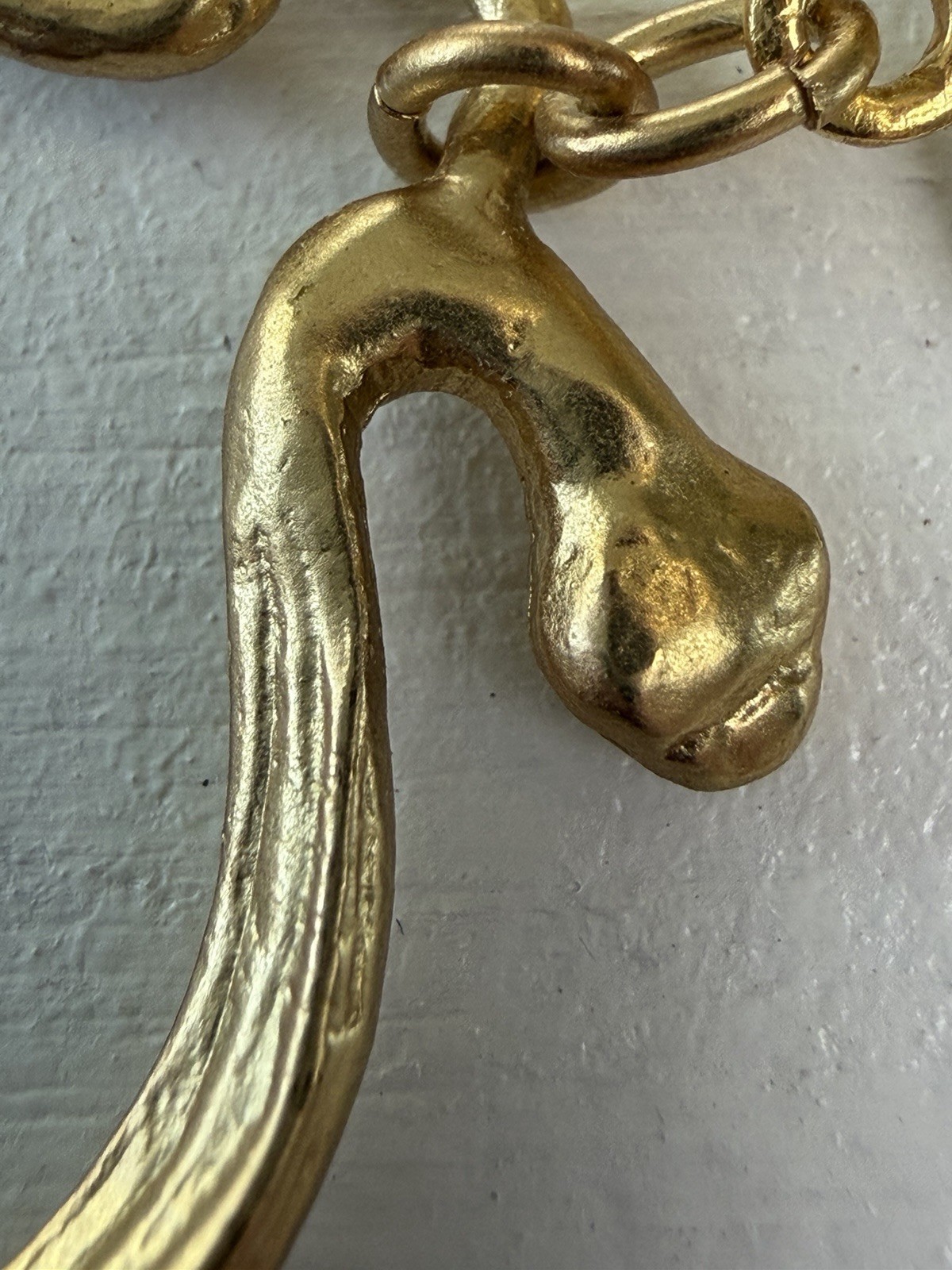 RARE Vintage Alva Museum Replicas Serpent Hoop Earrings Gold Tone VTG