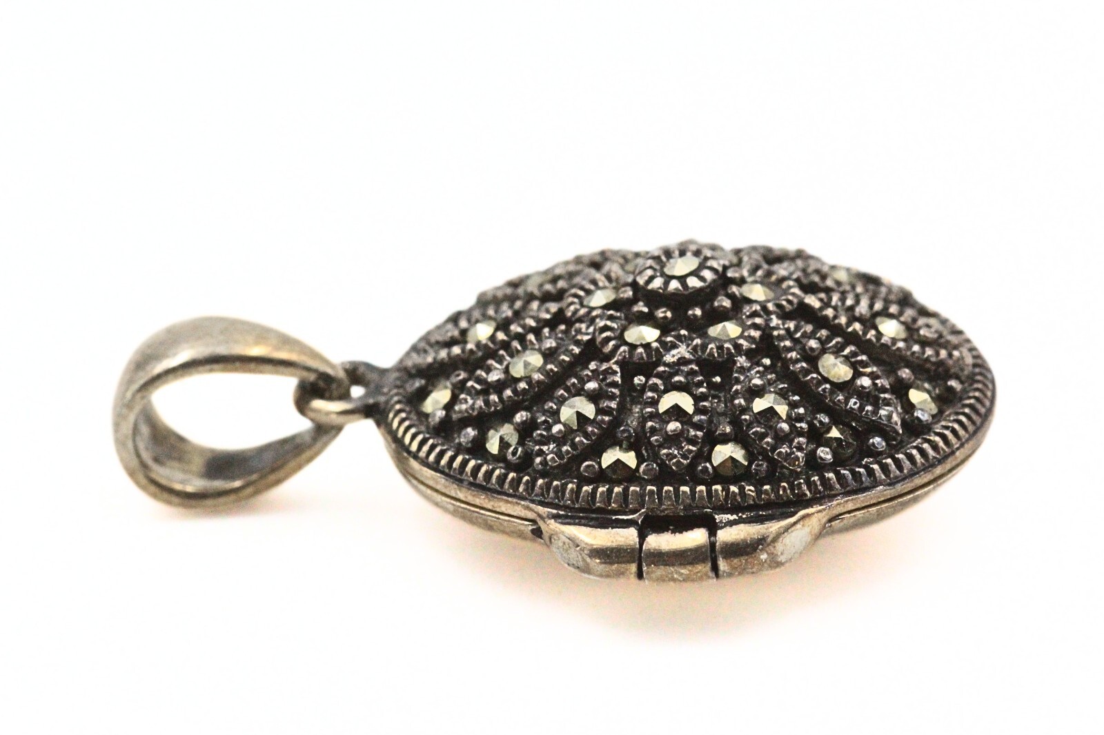 Stunning Sterling Slver Marcasites Locket Thailand Pendant