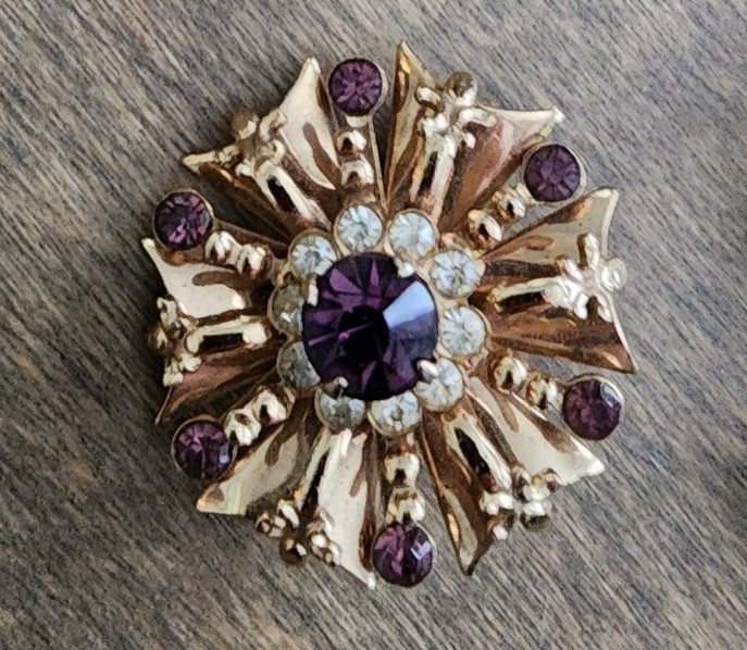 Vintage Flower Floral Star Brooches Lot of 9 Gold And Silver Tone Brushed