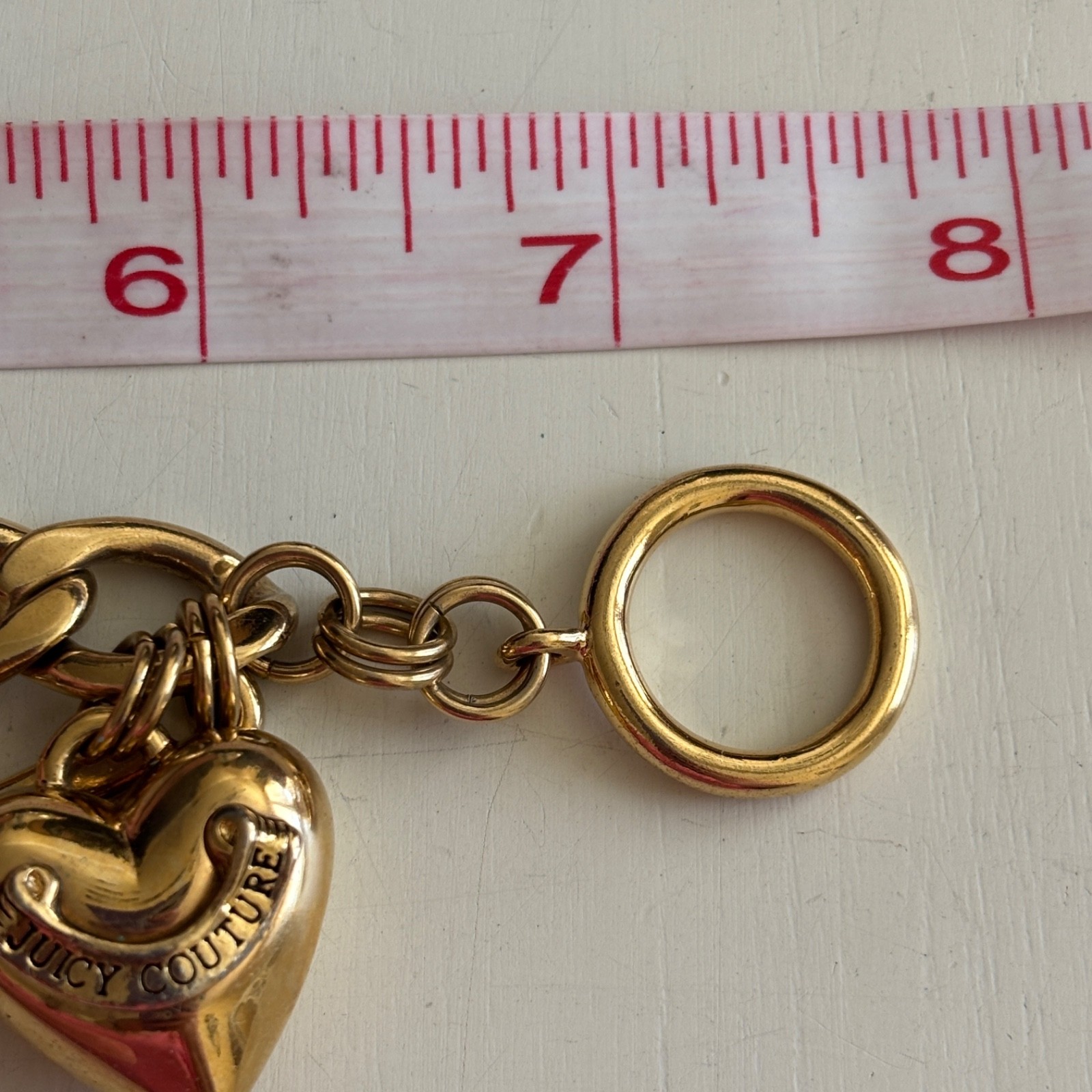 Juicy Couture Heart J Gold Tone Chain Bracelet Starter Charm Toggle
