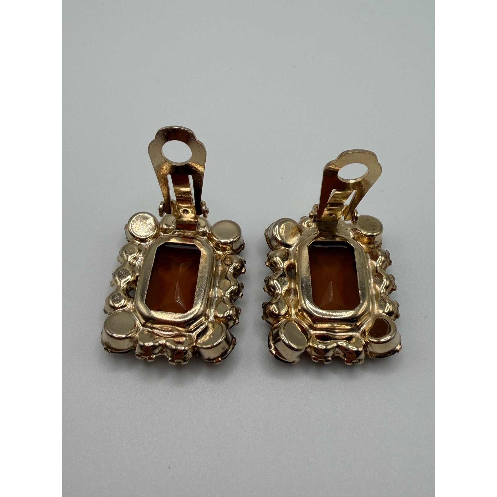 Juliana Elster & DeLizza VTG Smoky Topaz Rhinestone Bracelet and Earrings Set
