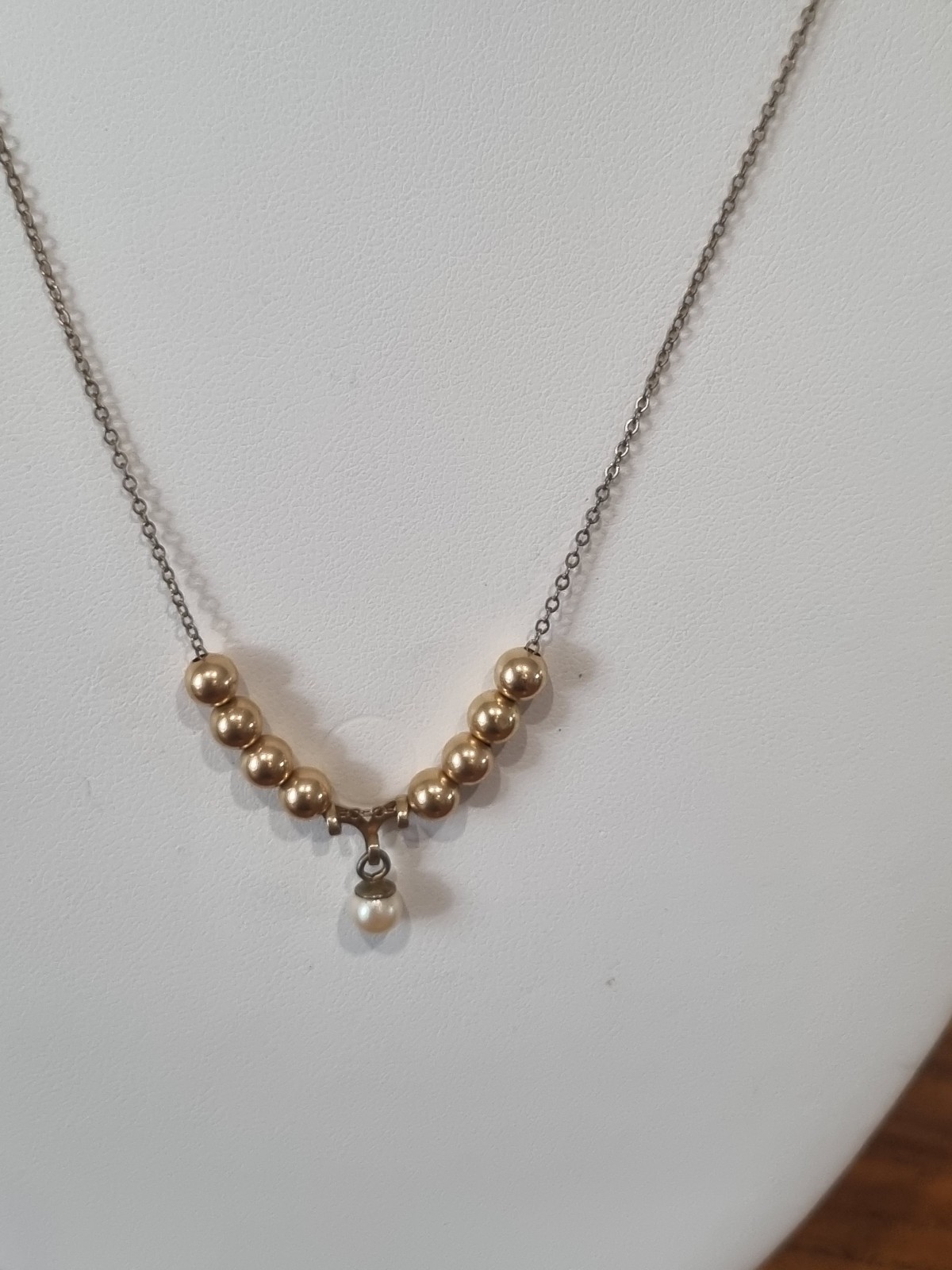Vintage 1960s 12k Gold Fill Cultured Pearl Bead Ball Necklace USA made see video