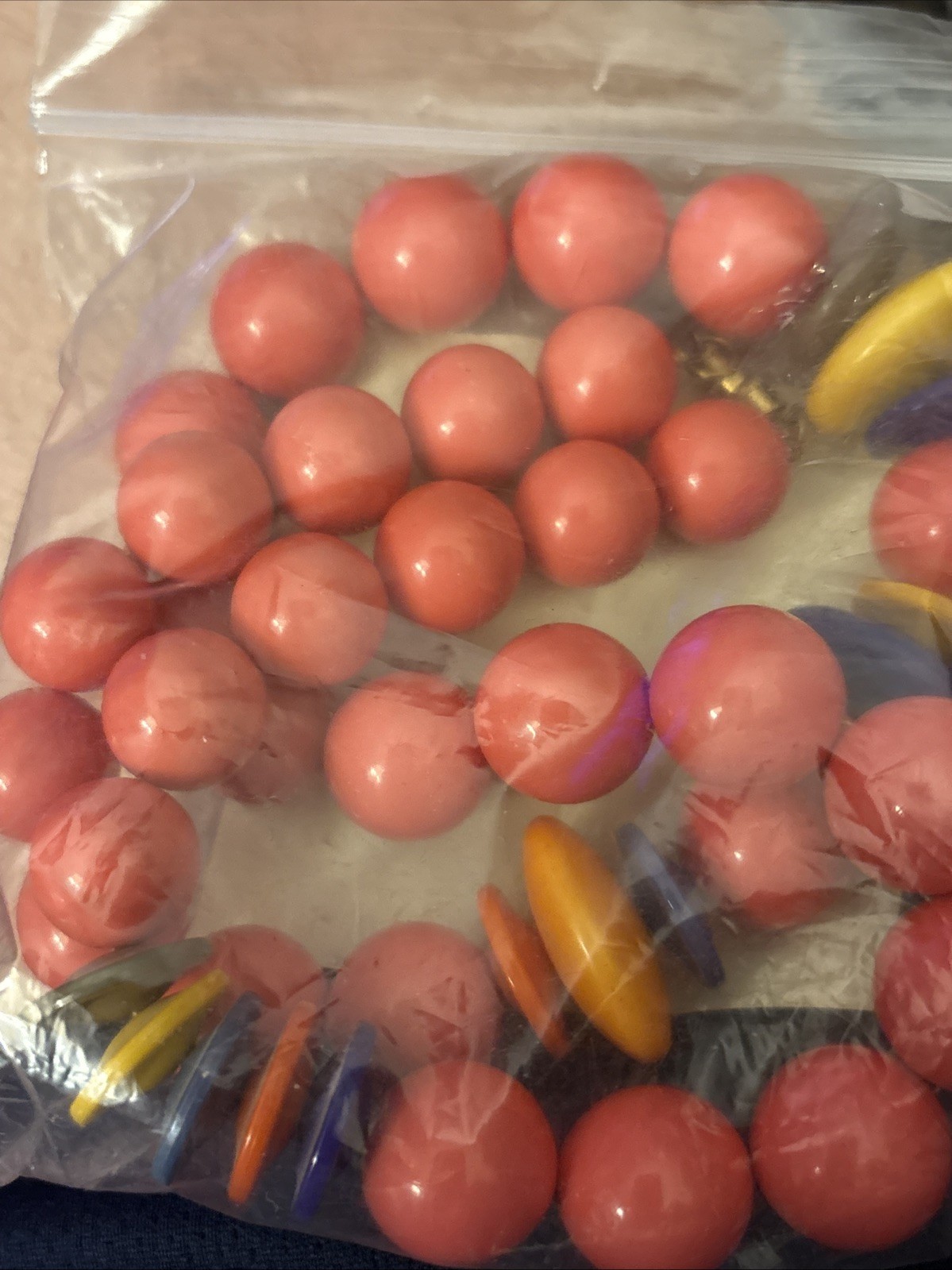 Chunky Orange and Pink Red Purple Yellow Bead Necklace Statement 26″ 113G