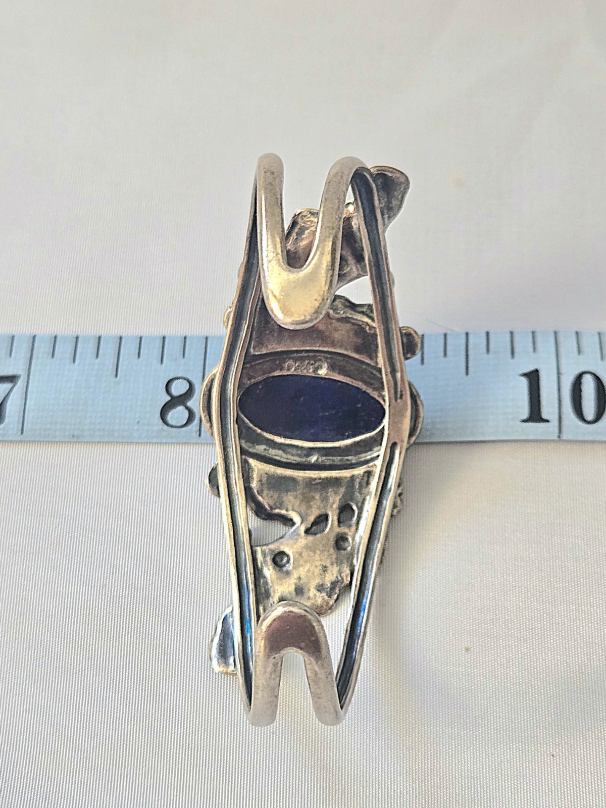Relios Pollack 925 Sterling Silver Lapis Lazuli Cuff Bracelet 2.5″ – 33.67 Grams