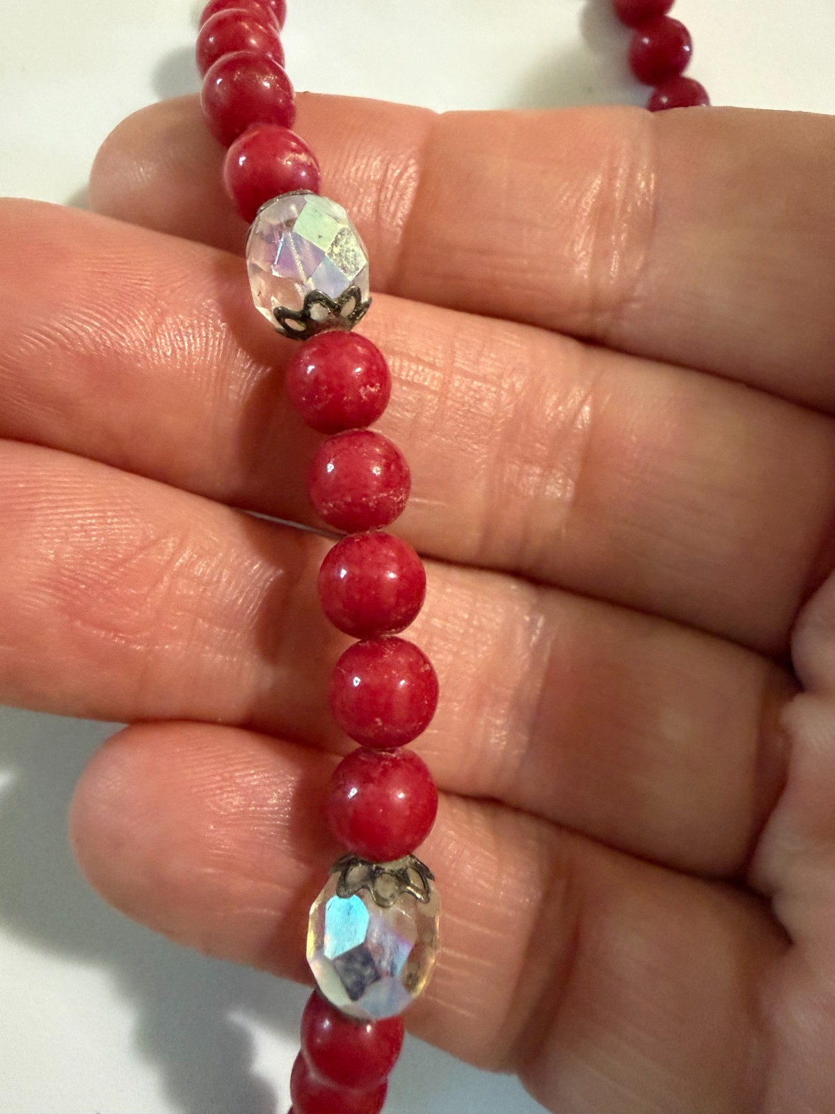 Vintage Lot of 7 Necklaces Beads Faux Pearls Swarovski Plastic Retro