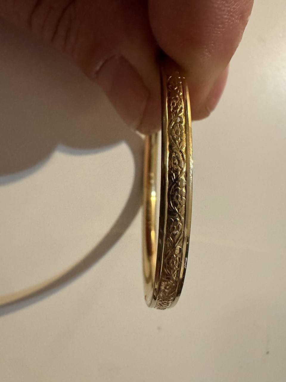 Vintage Ballou BAB Gold Filled Etched Hinged Bangle Bracelet Children’s
