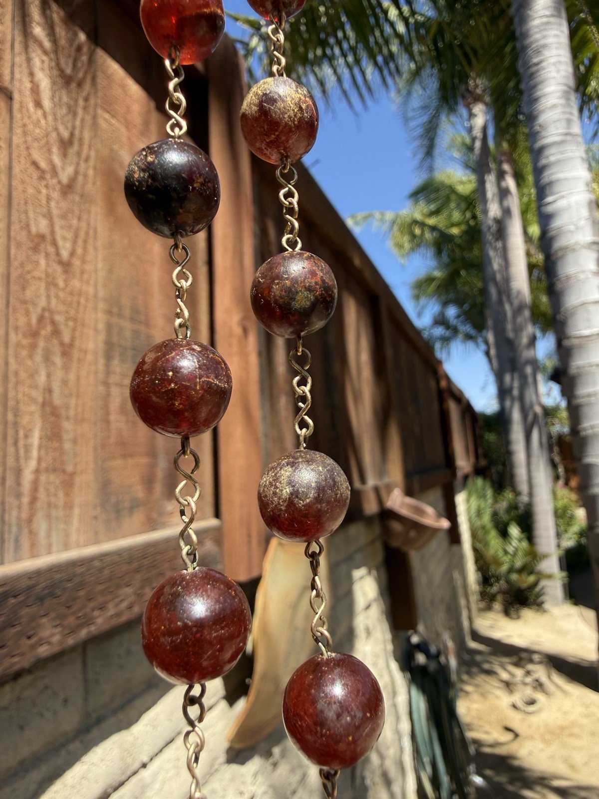 Vintage Catalin Cherry Amber Graduated Bead Necklace 27” 44g Original Hook Clasp