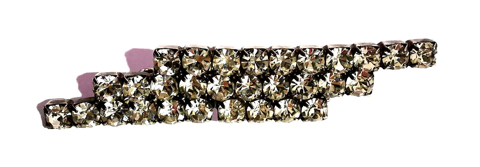 Vintage Czech Brooch Clear Glass Rhinestone Rhinestones Hand Soldered Handmade
