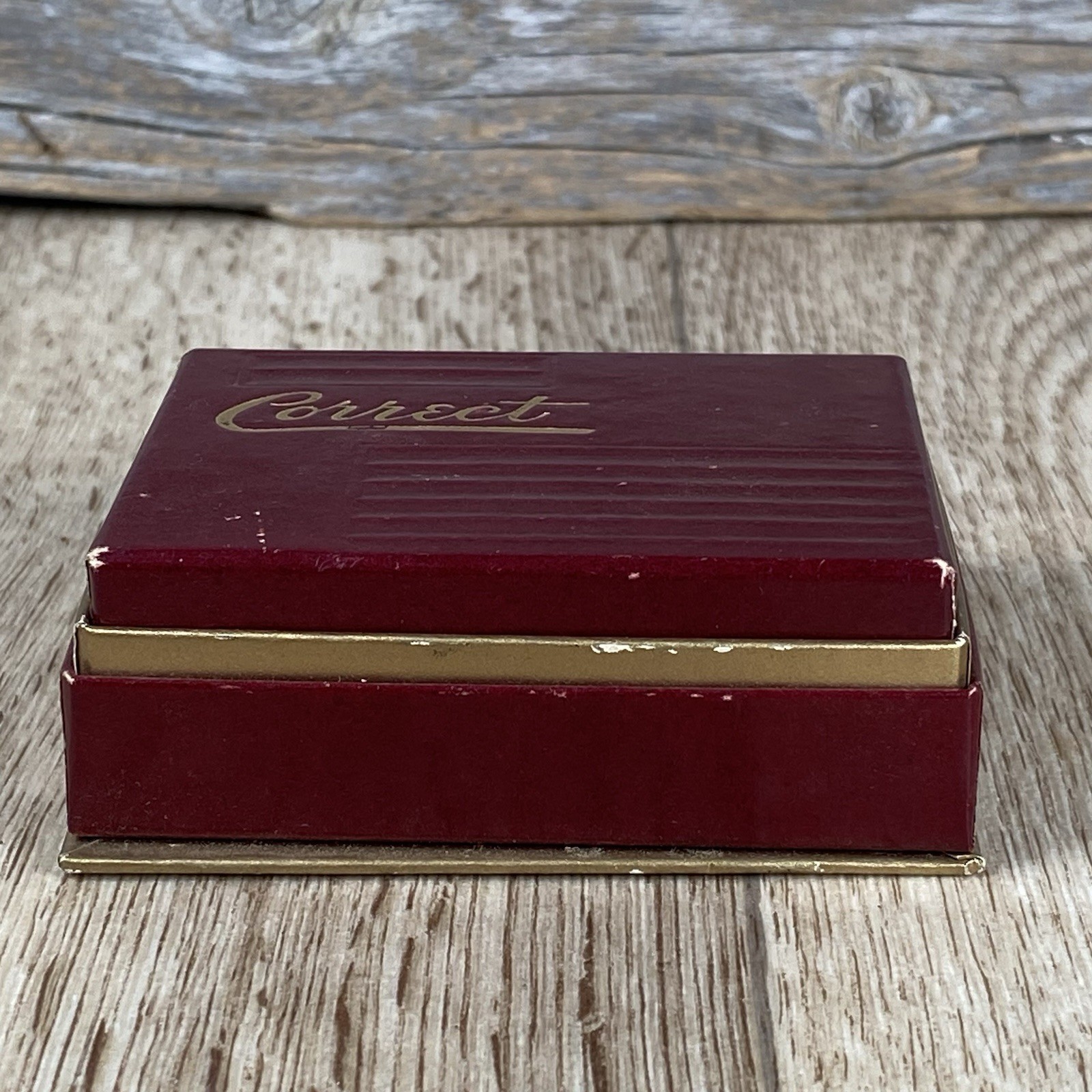 Cuff Links & Tie Clip, Vintage Gold, Red