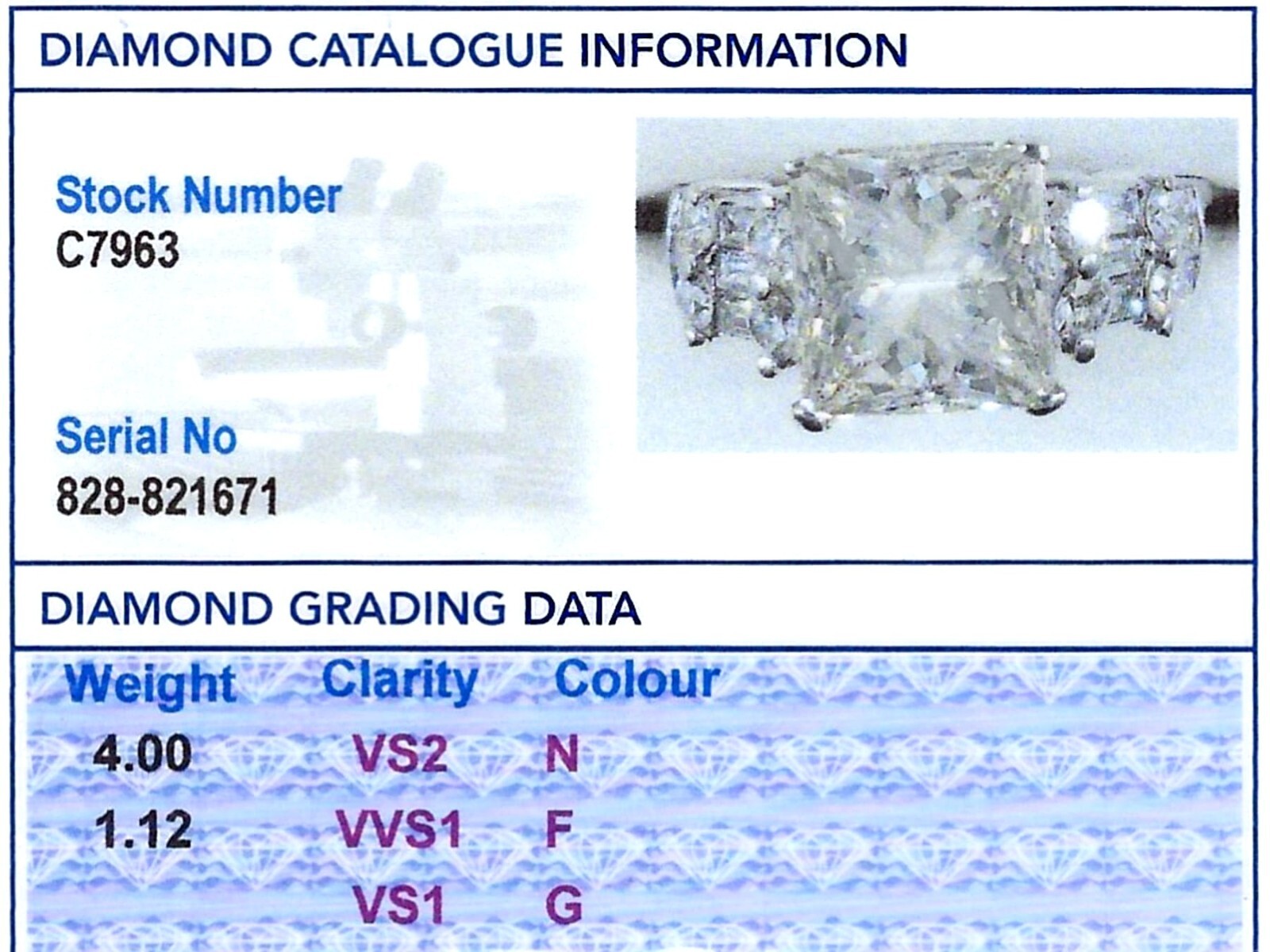 Vintage 5.12ct Diamond and Platinum Solitaire Ring
