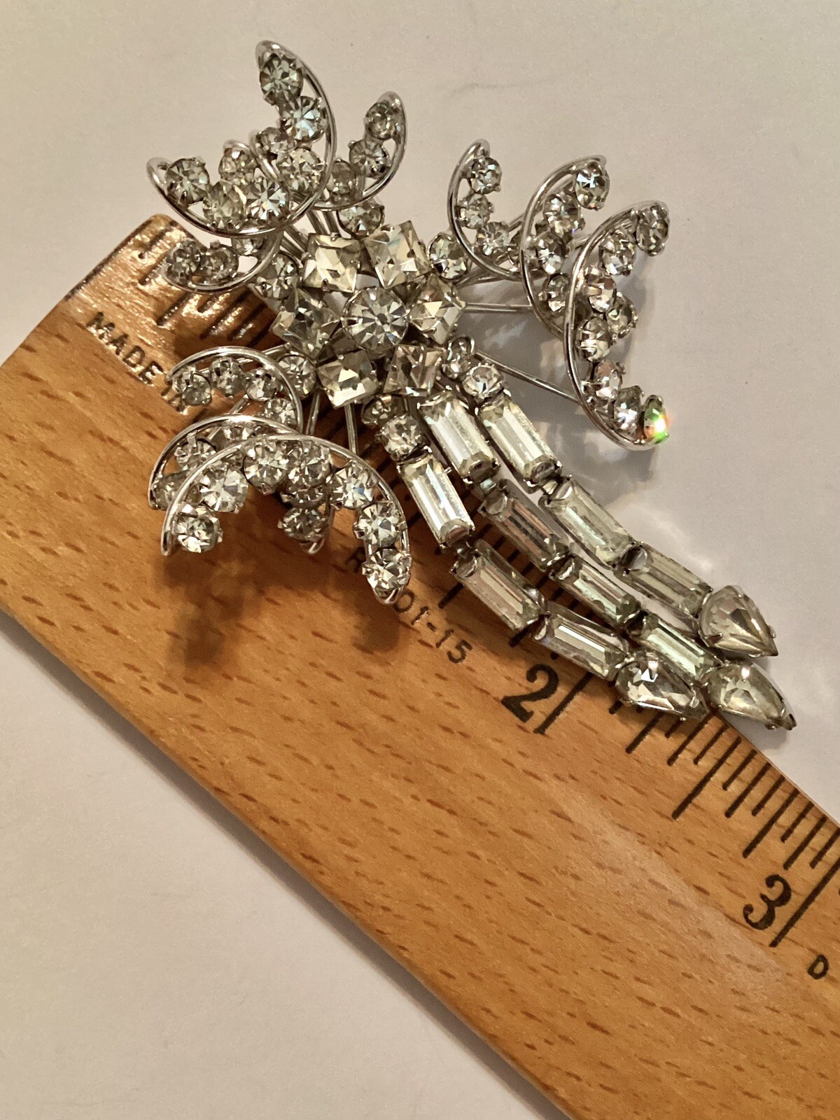 Stunning Vintage Art Deco 1/20 12K GF Gold Filled Rhinestone Brooch Phyllis