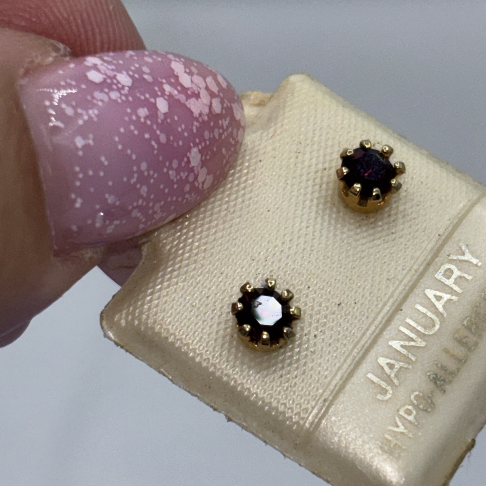 Vintage NOS Birthstone Earrings Lot January February May August Pierced