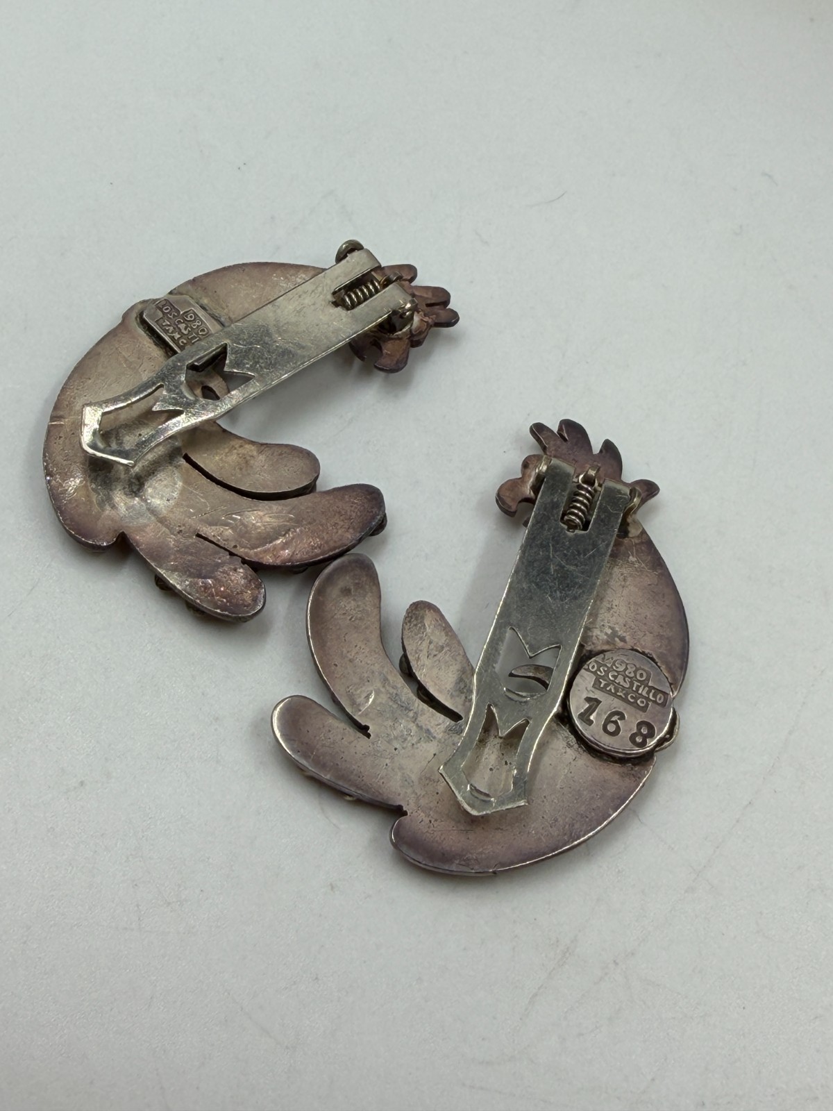 Vintage Dress Clip Bird 980 Silver Los Castillos Pair Taxco Z68