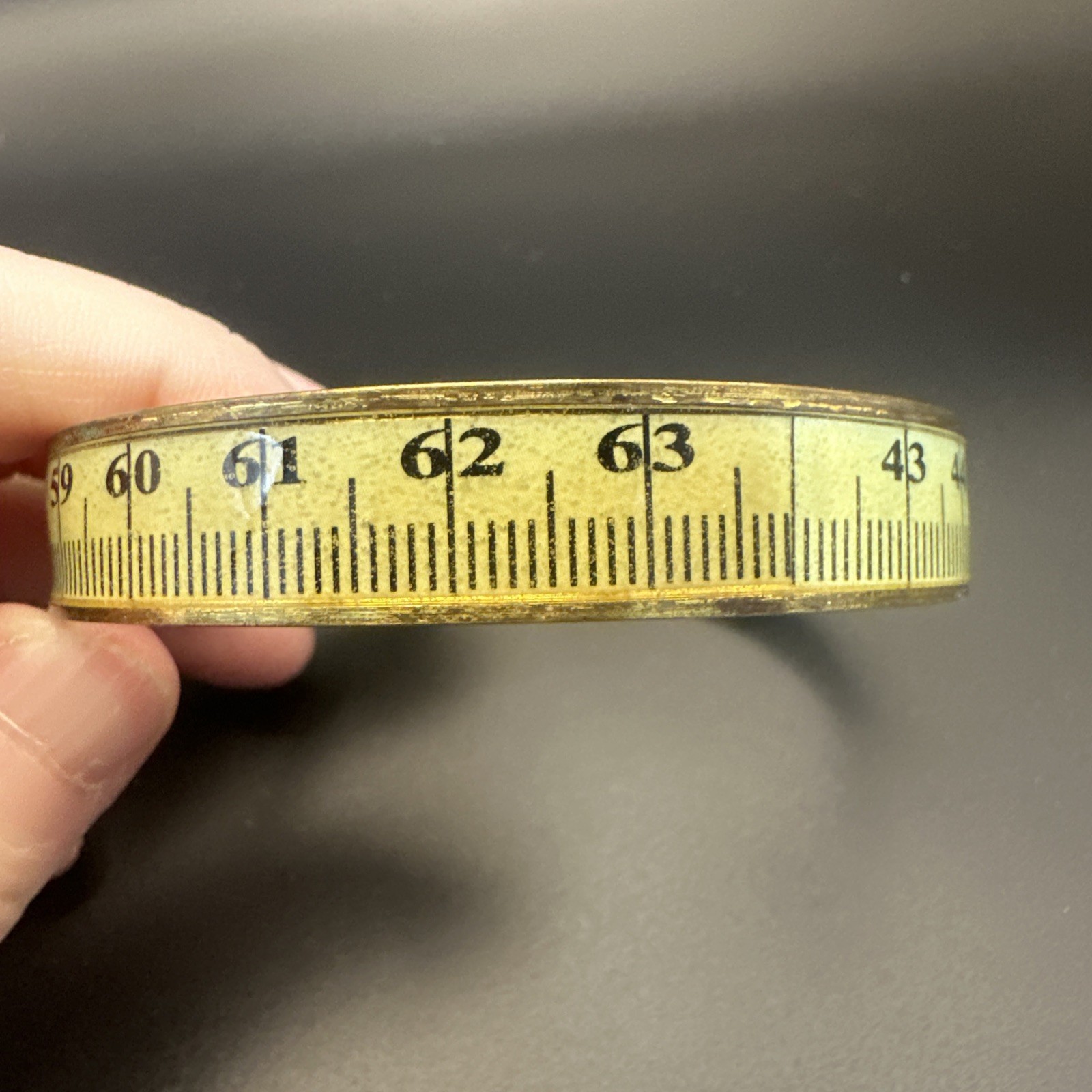 Brass Tone Bangle Ruler Measuring Tape Design Vintage