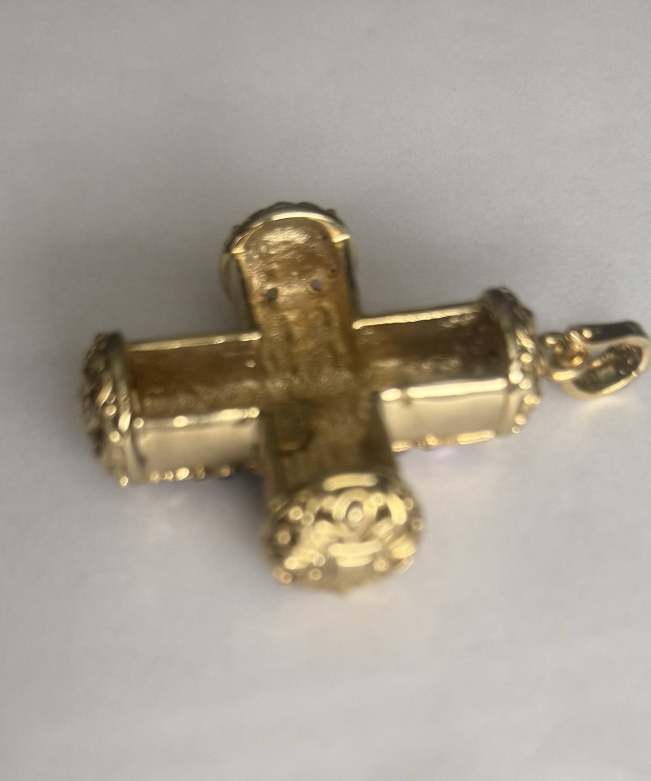 VTG Real Collectibles by Adrienne HSN Heavy 68g Pastel Crystal Byzantine Cross