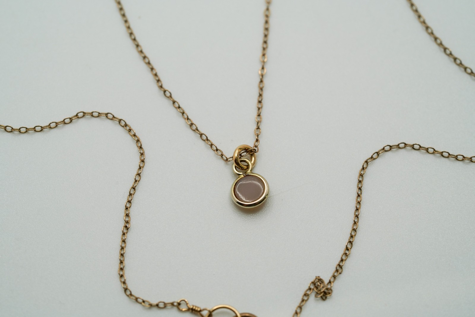 Vintage 14k GF Glitter Geode Pendant Necklace 17.5″ N2