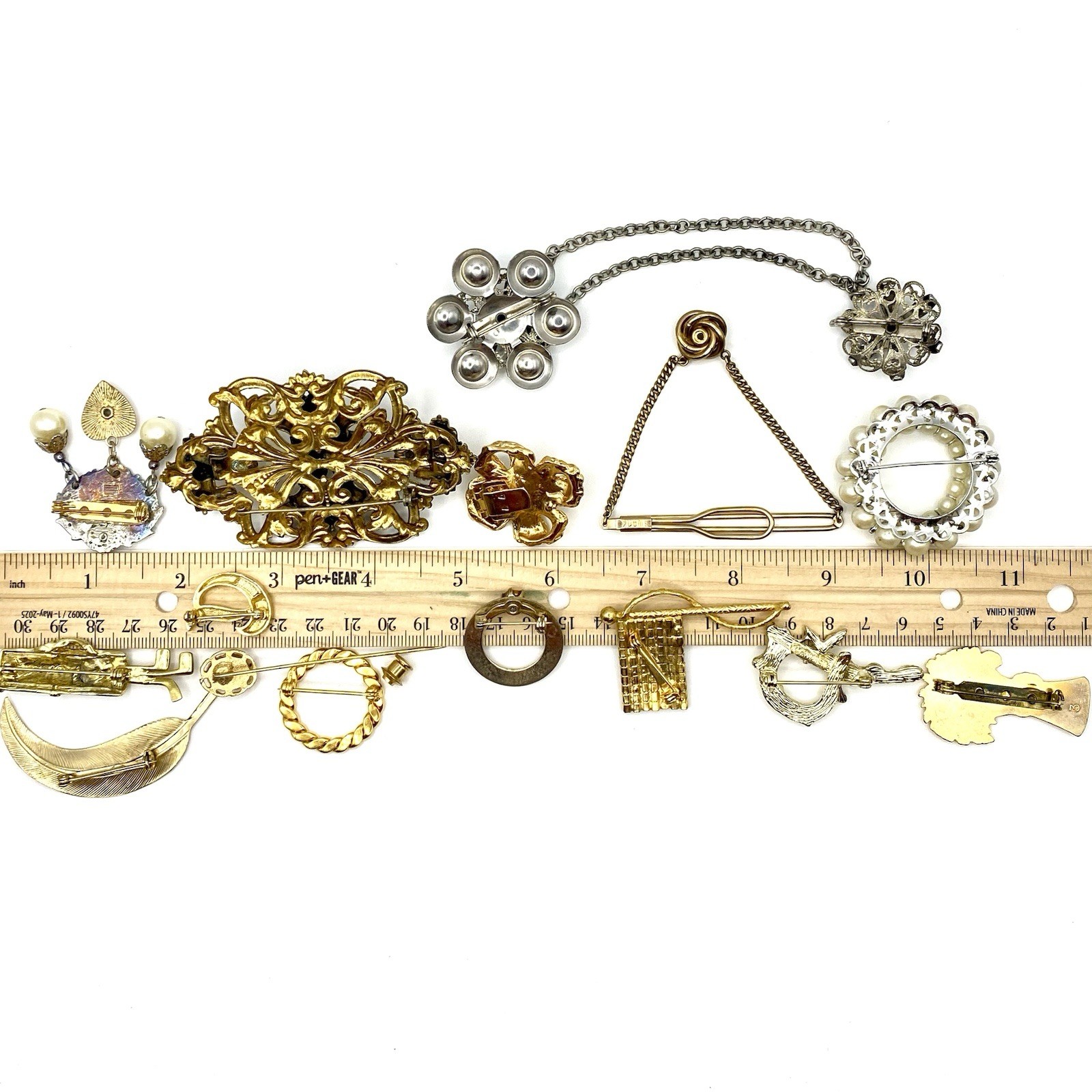 Vintage 15 Brooch Pin Lot Victorian Art Deco Nouveau Whimsical Sarah Cov Other