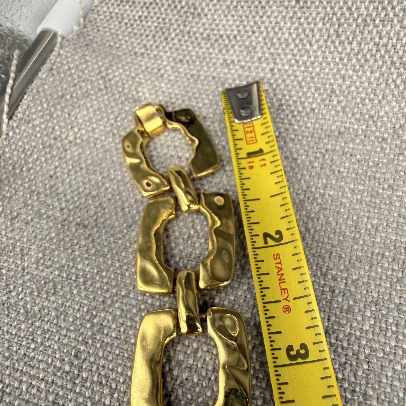 Vintage Necklace Chunky Gold Tone Square Chain Heavy 22 Inches