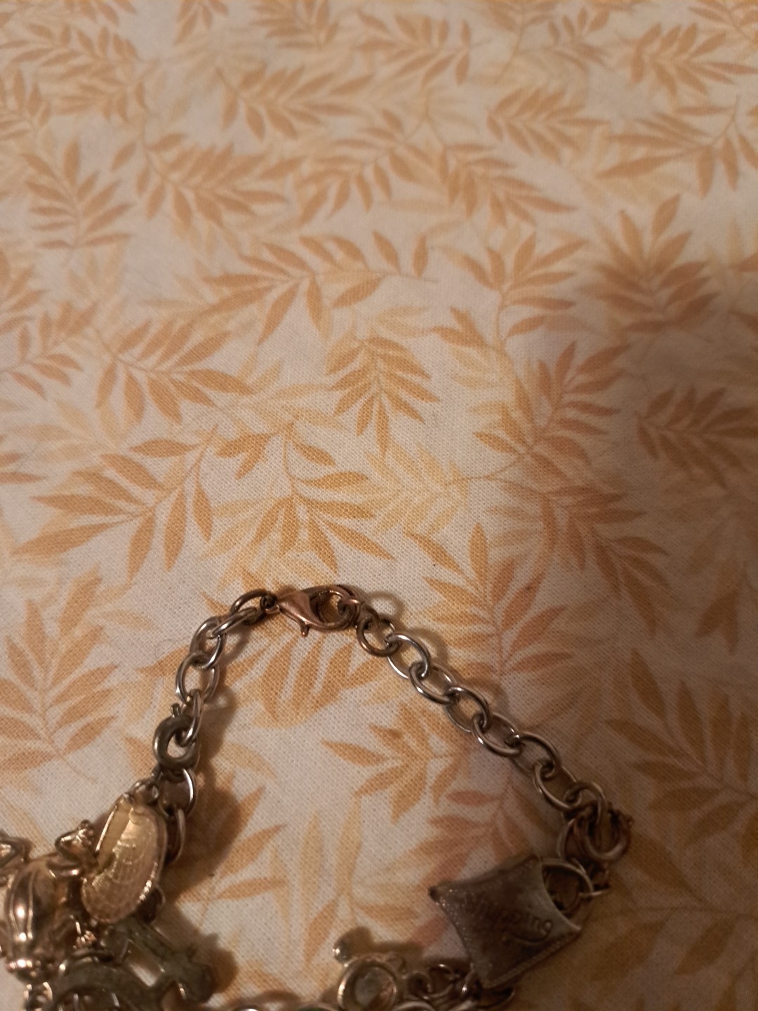 Gold Plated Vintage Charm 7.25 In. Bracelet Includes 5 Charms