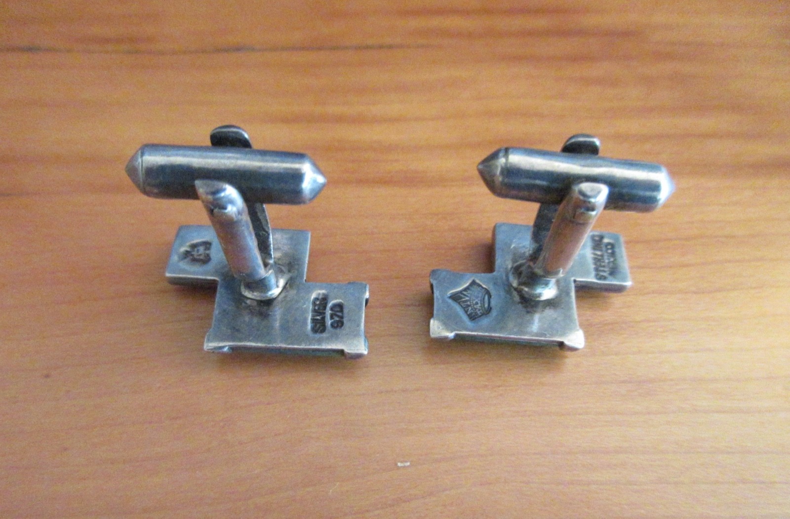 vintage ANTONIO PINEDA CUFFLINKS STERLING SLVER & GREEN AVENTURINE taxco mexico
