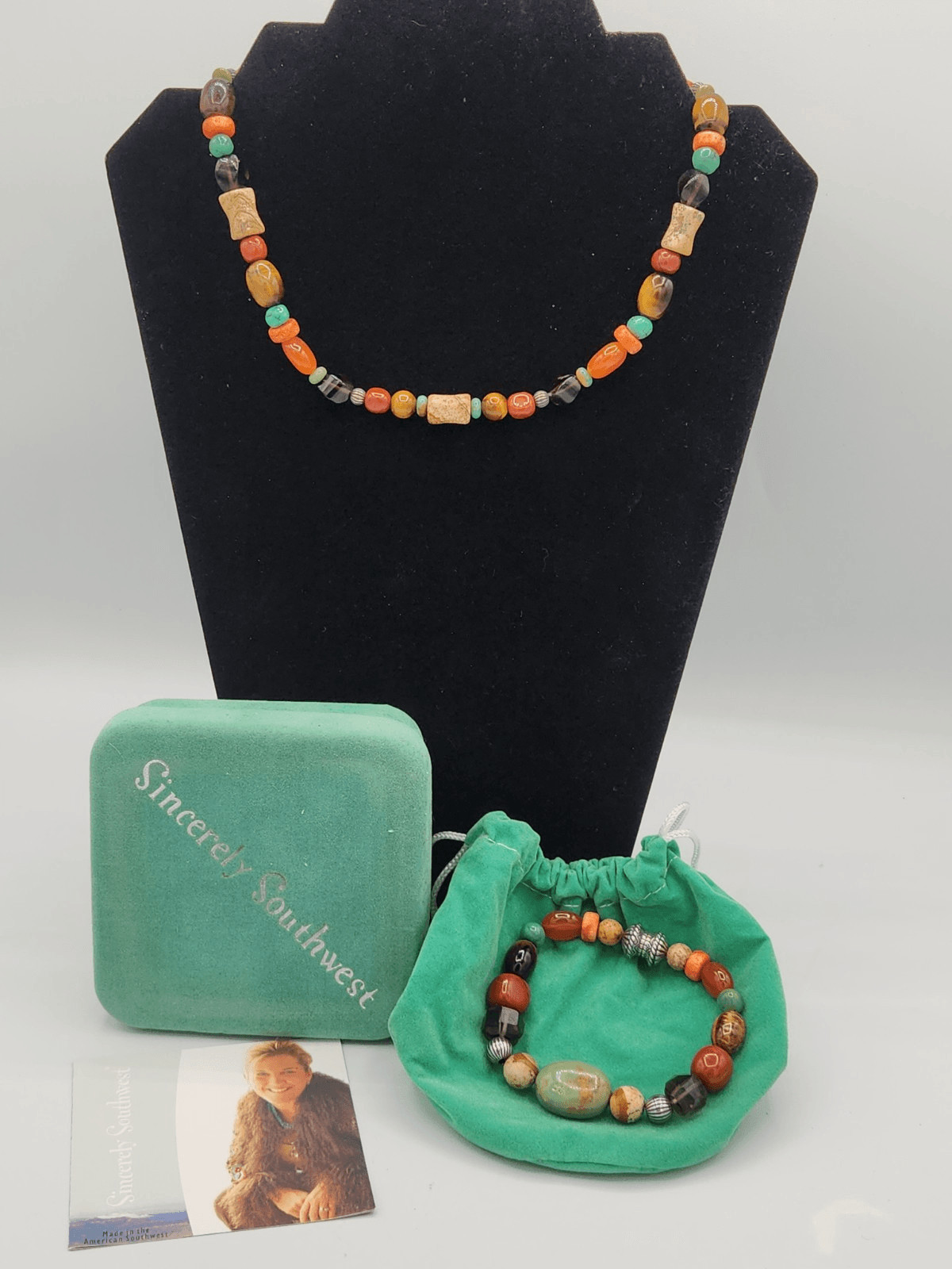 Carolyn Pollack Multistory Necklace And Matching Bracelet With Various Gemstones