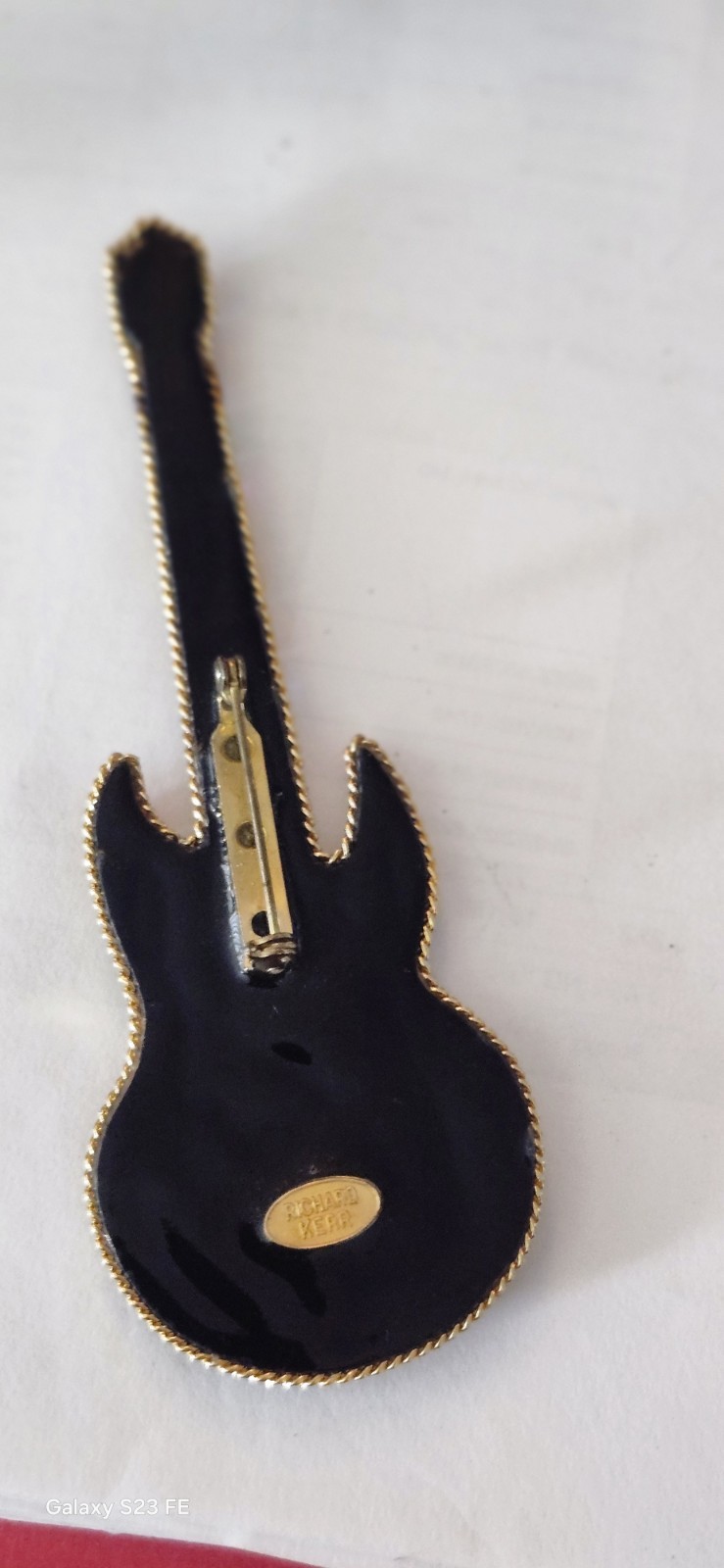 Vintage Signed Richard Kerr Guitar Pin 4-1/2″ Minty condition