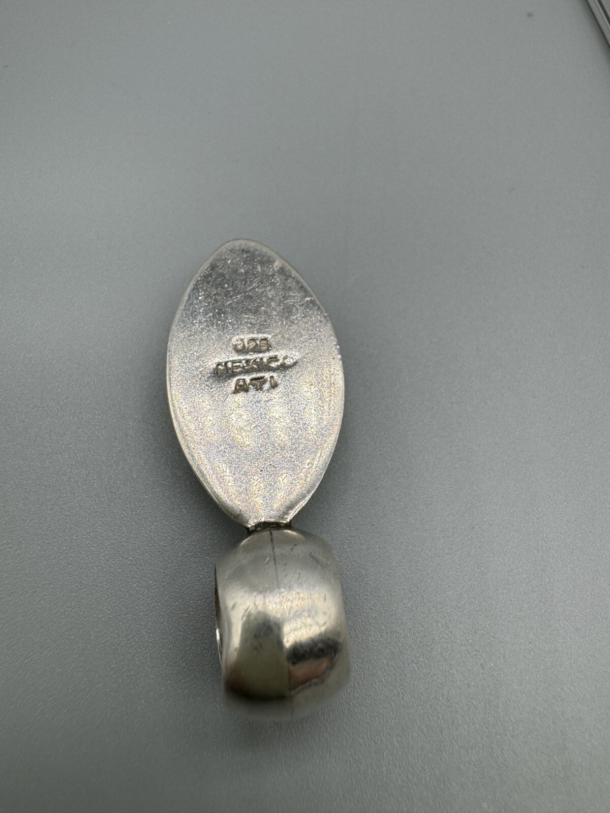 Vintage 925 Sterling Silver Mexico ATI Oval Crazy Lace Agate Amazing Pendant