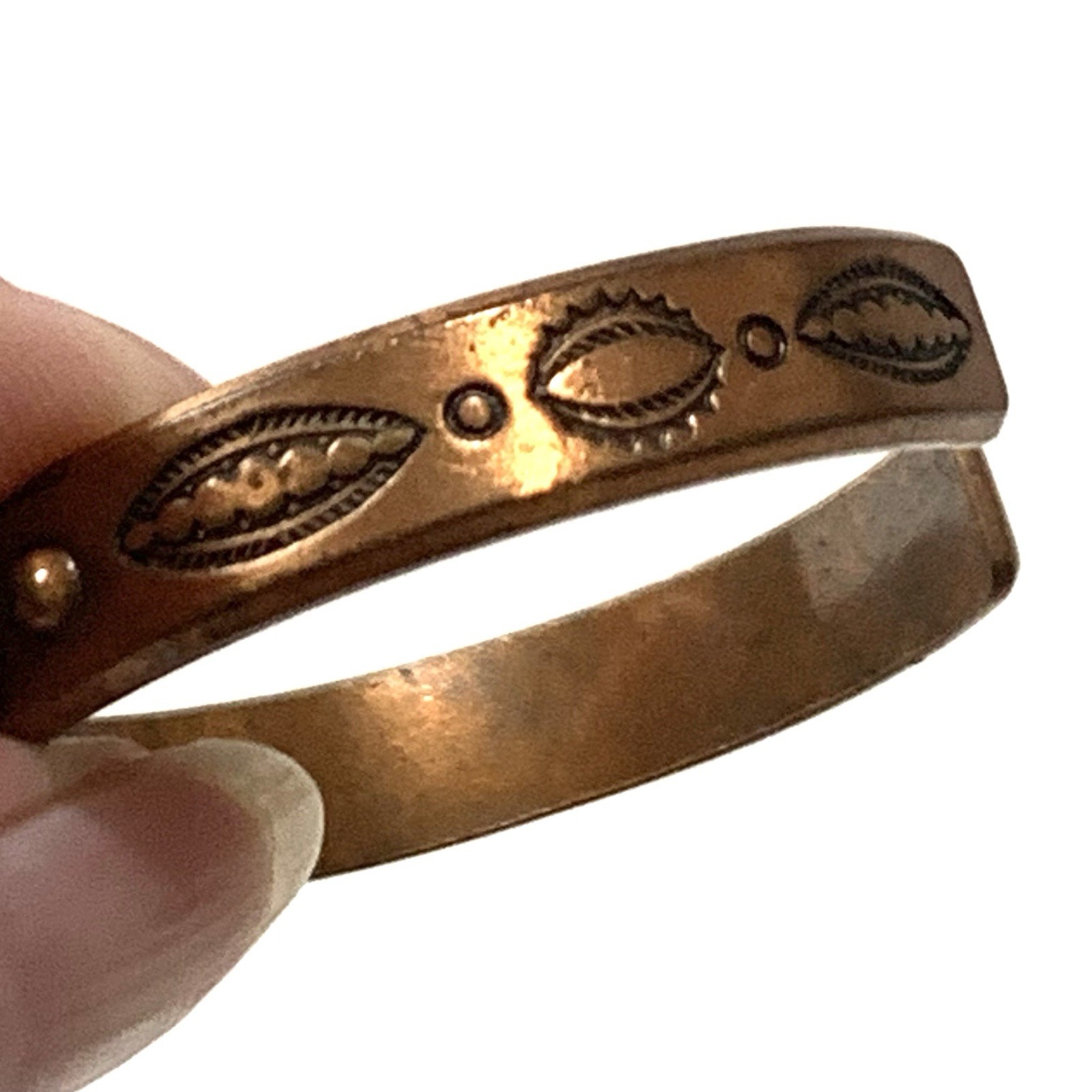Vintage Mid Century Antiqued Copper Knob Cuff Bracelet Southwestern Bangle SMALL