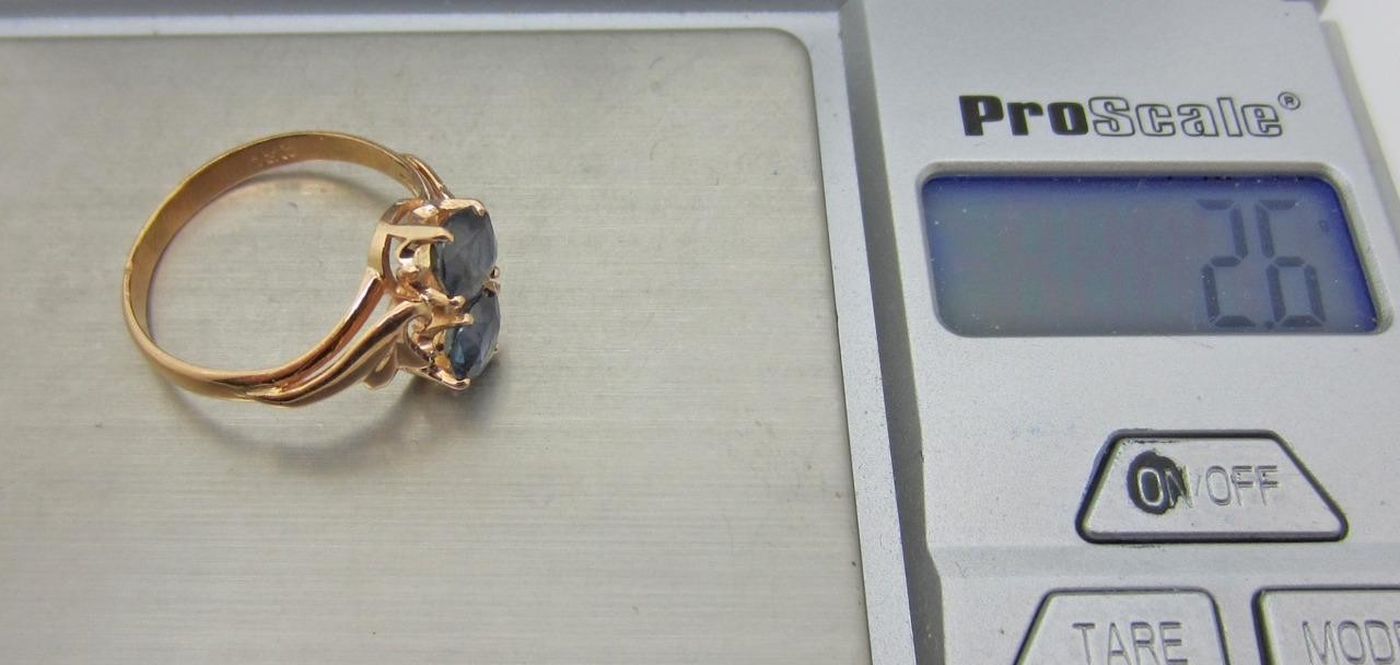 Vintage Solid 18K Rose Gold Natural Blue Sapphire Ring Size 6.75 – LB3660