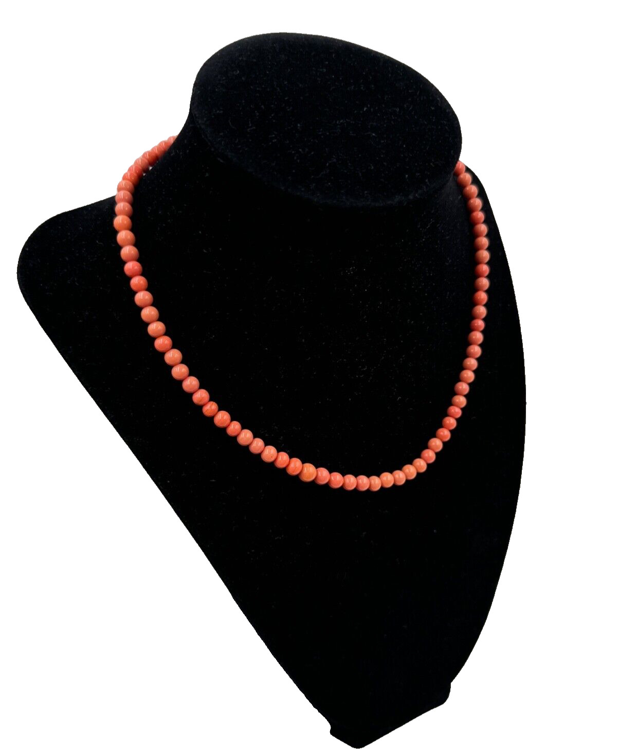 NATURAL GENUINE CORAL 150 Years Old ANTIQUE VICTORIAN NECKLACE 1 STRAND CHOKER
