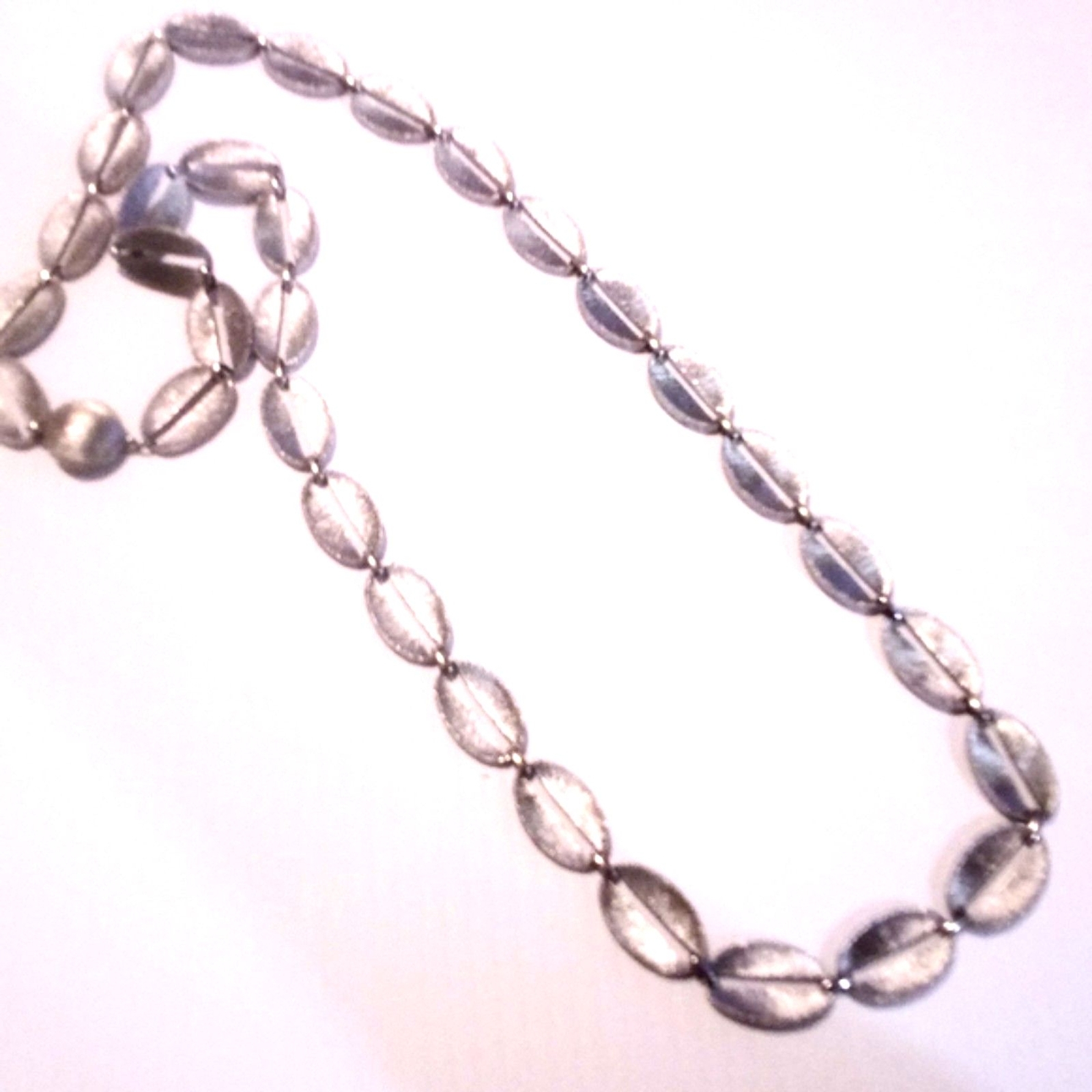 Vintage Brushed Silver Tone Specialty Link Chunky Chain Necklace